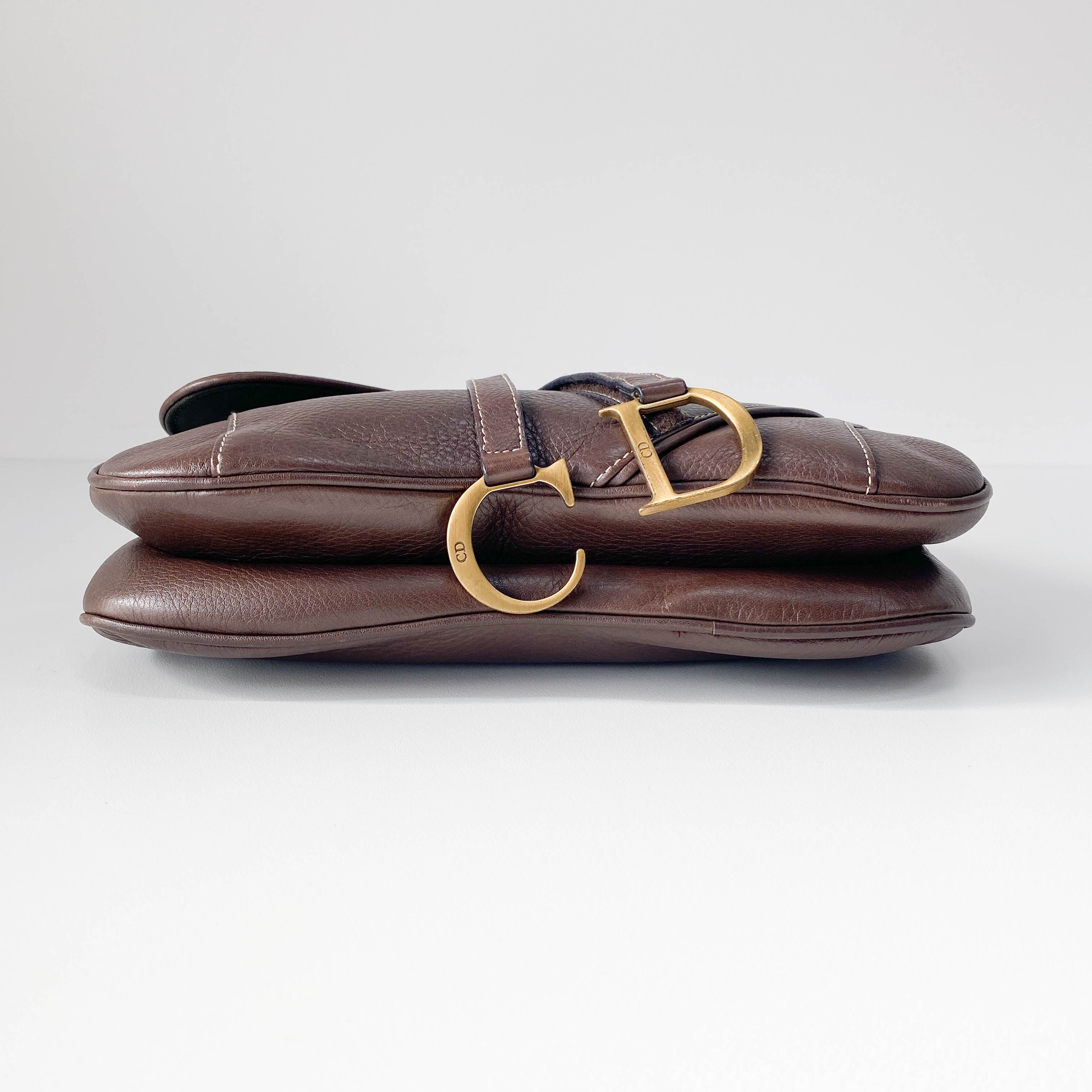 Double Saddle Brown Bag