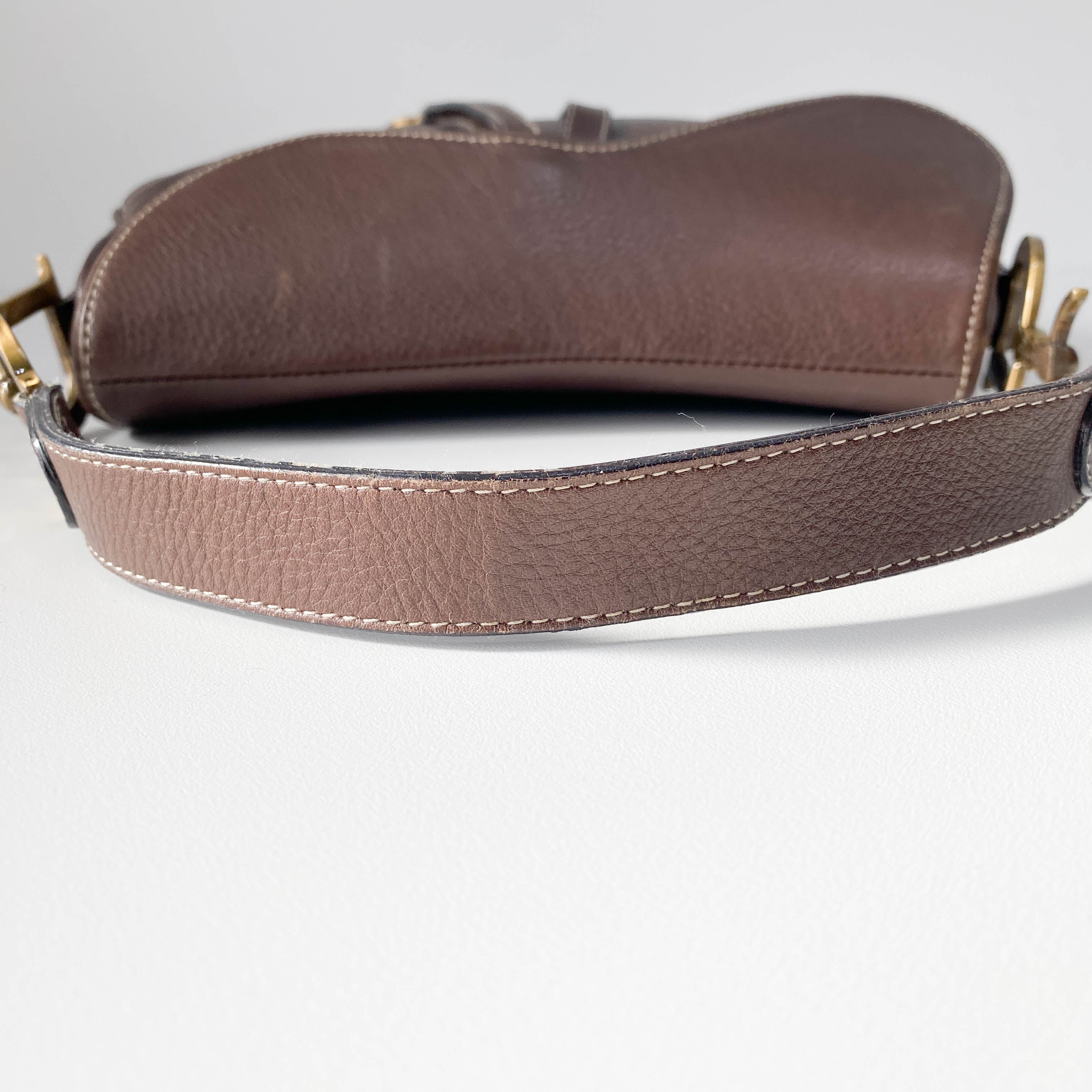 Double Saddle Brown Bag