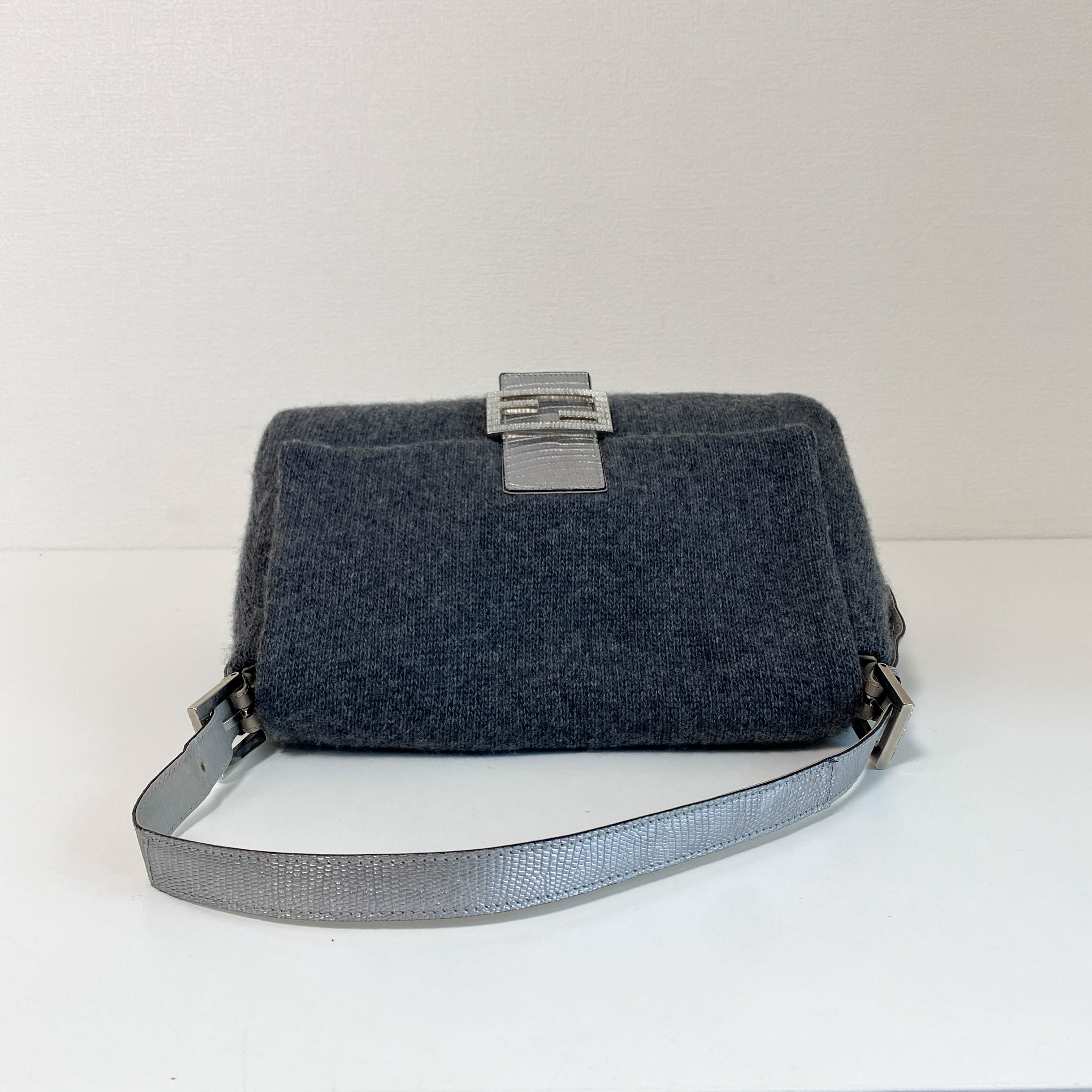 Mamma Baguette Grey Cashmere Shoulder Bag