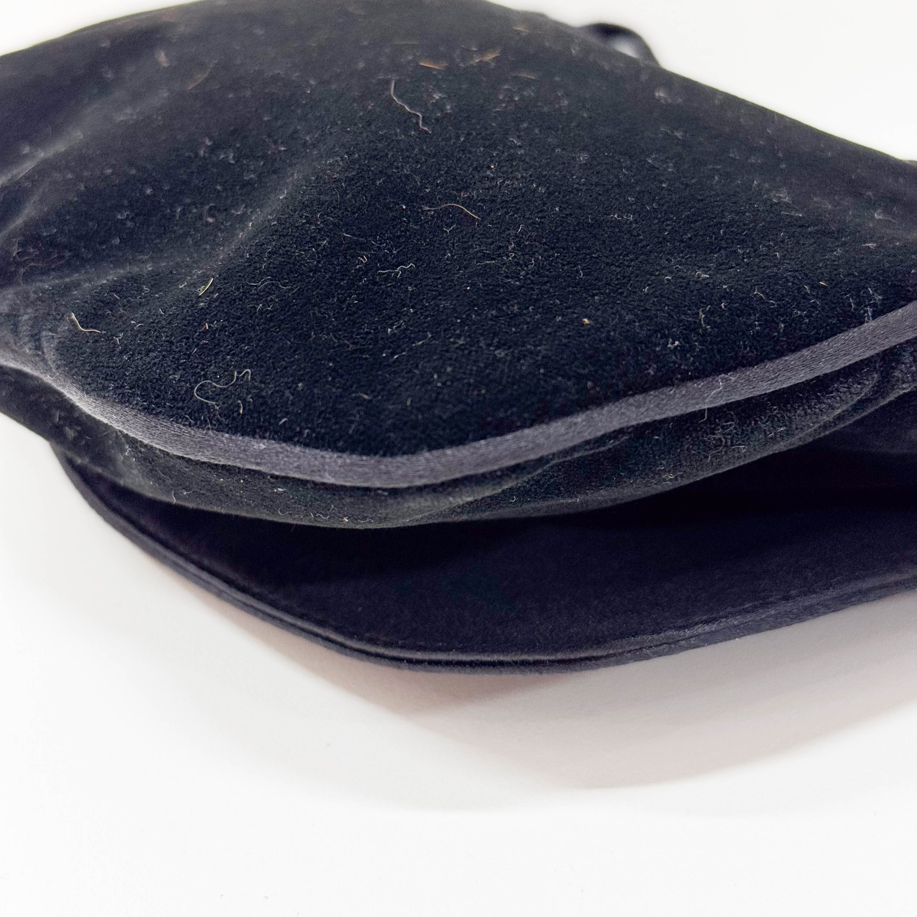 Horsebit Bijoux in Black Satin and Velvet Bag