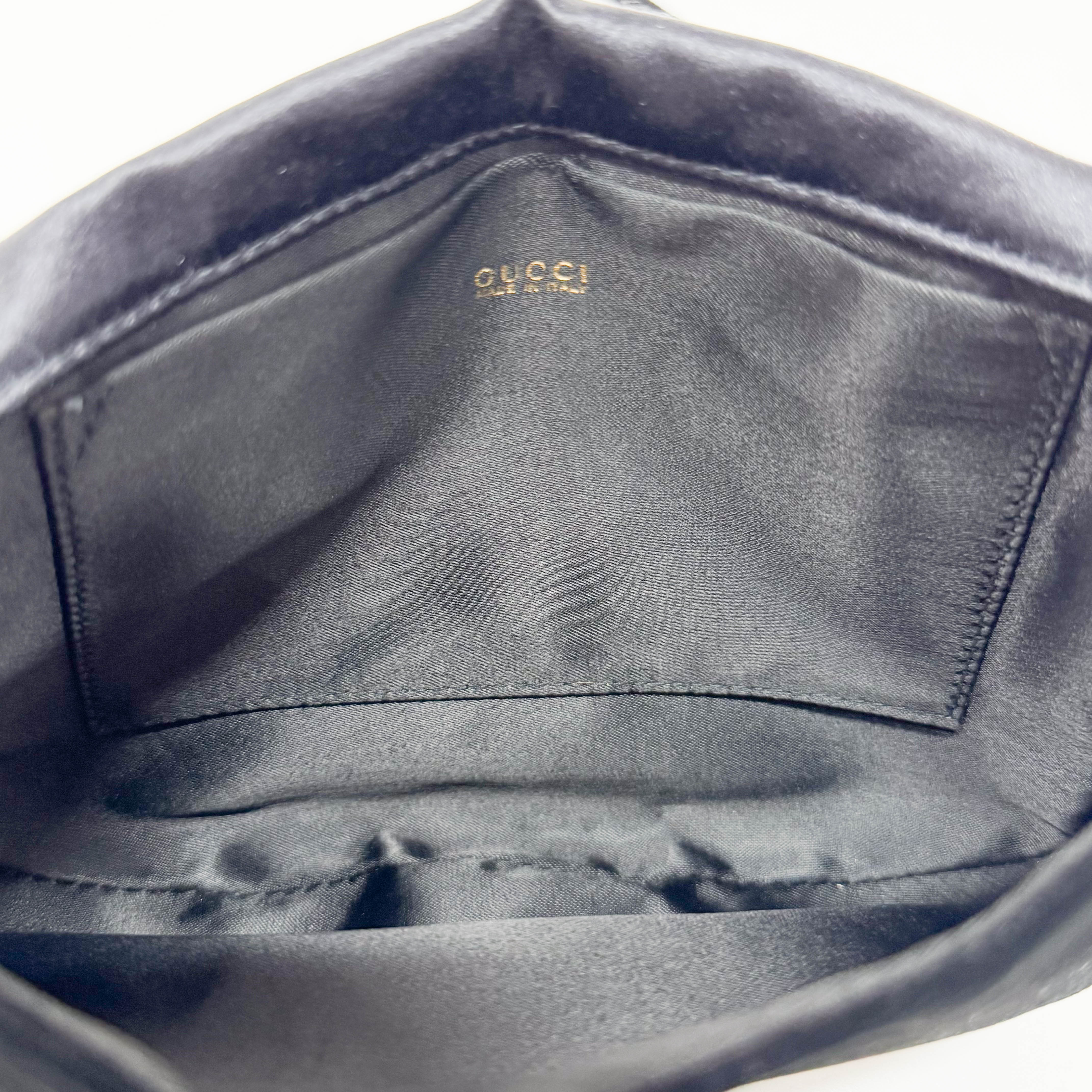 Horsebit Bijoux in Black Satin and Velvet Bag