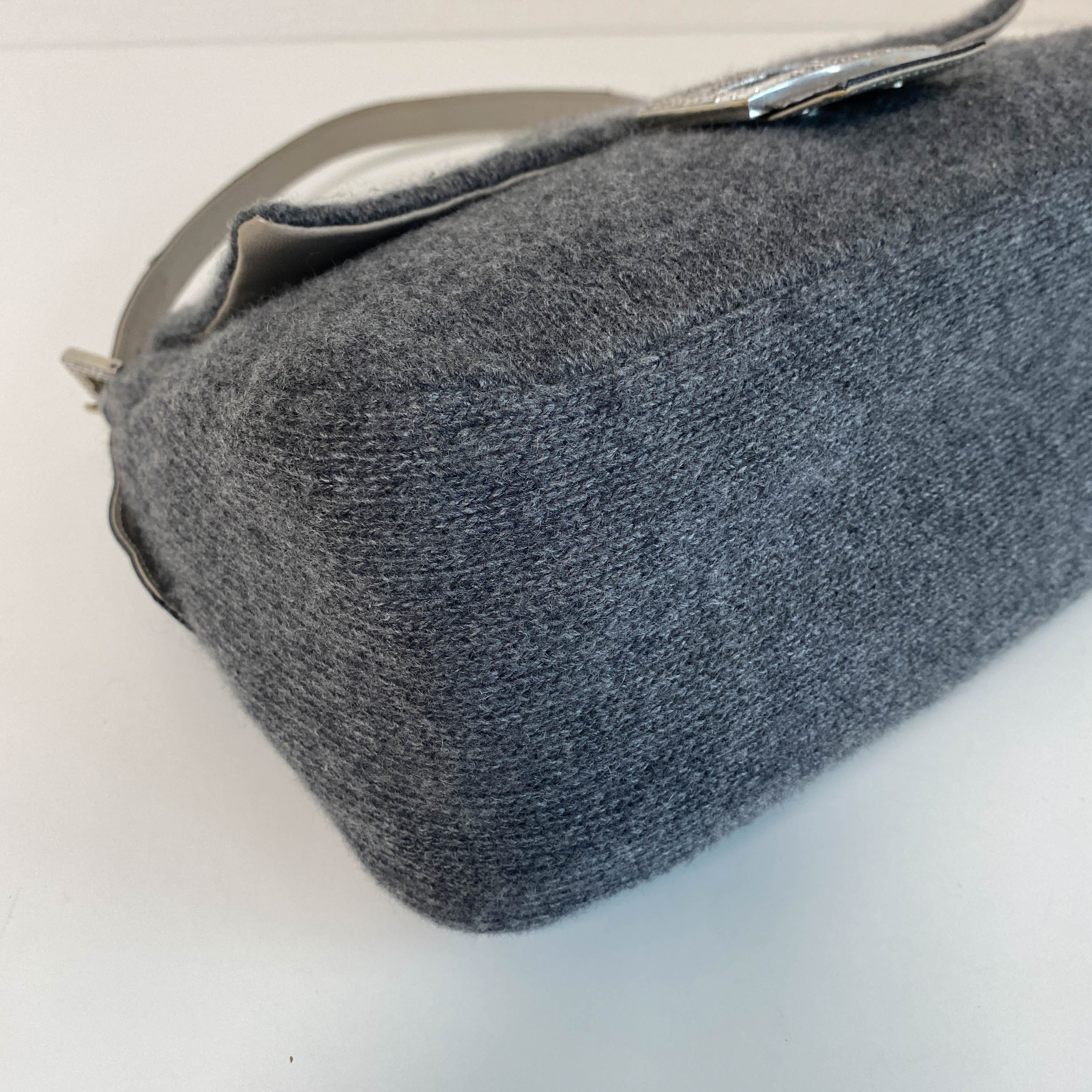 Mamma Baguette Grey Cashmere Shoulder Bag