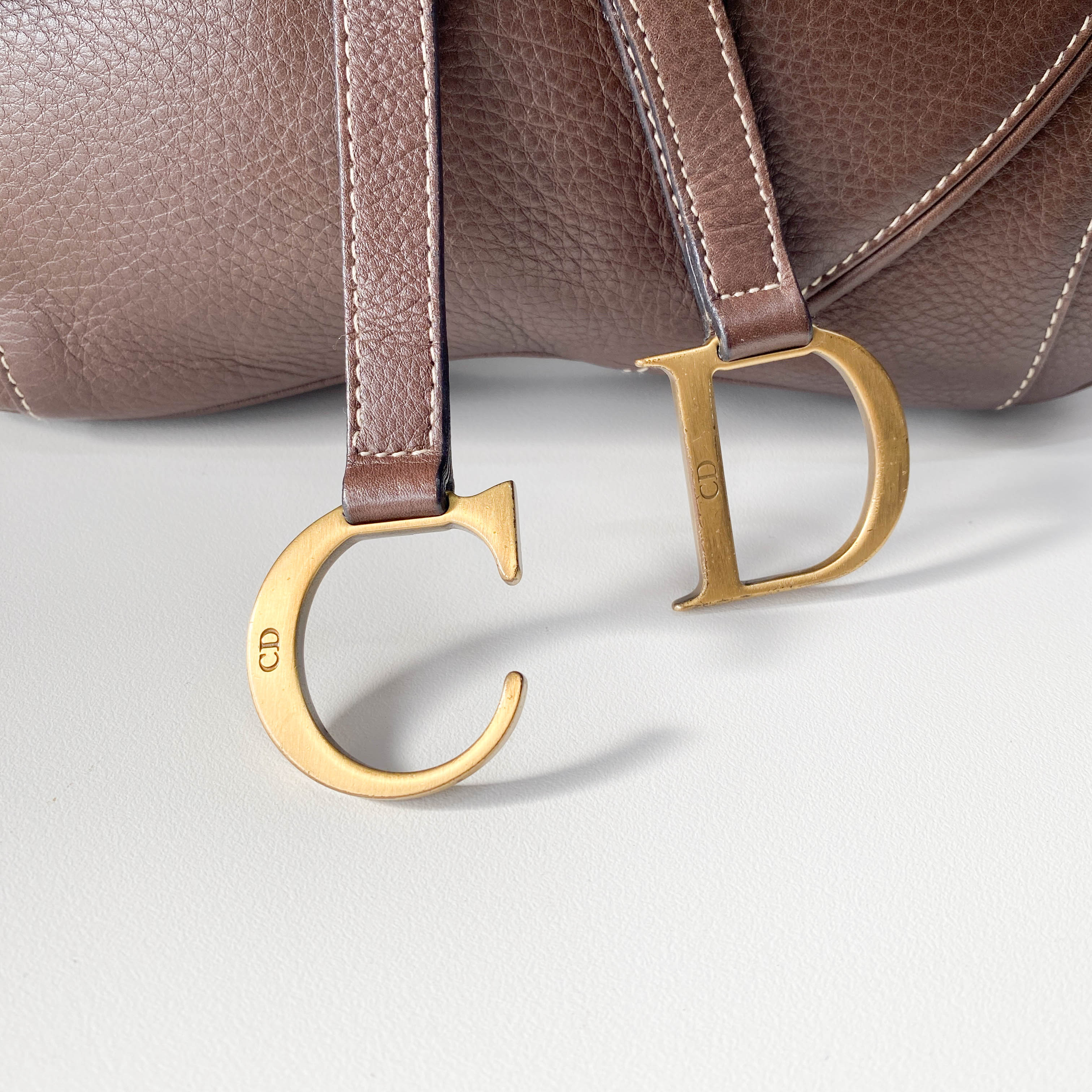 Double Saddle Brown Bag