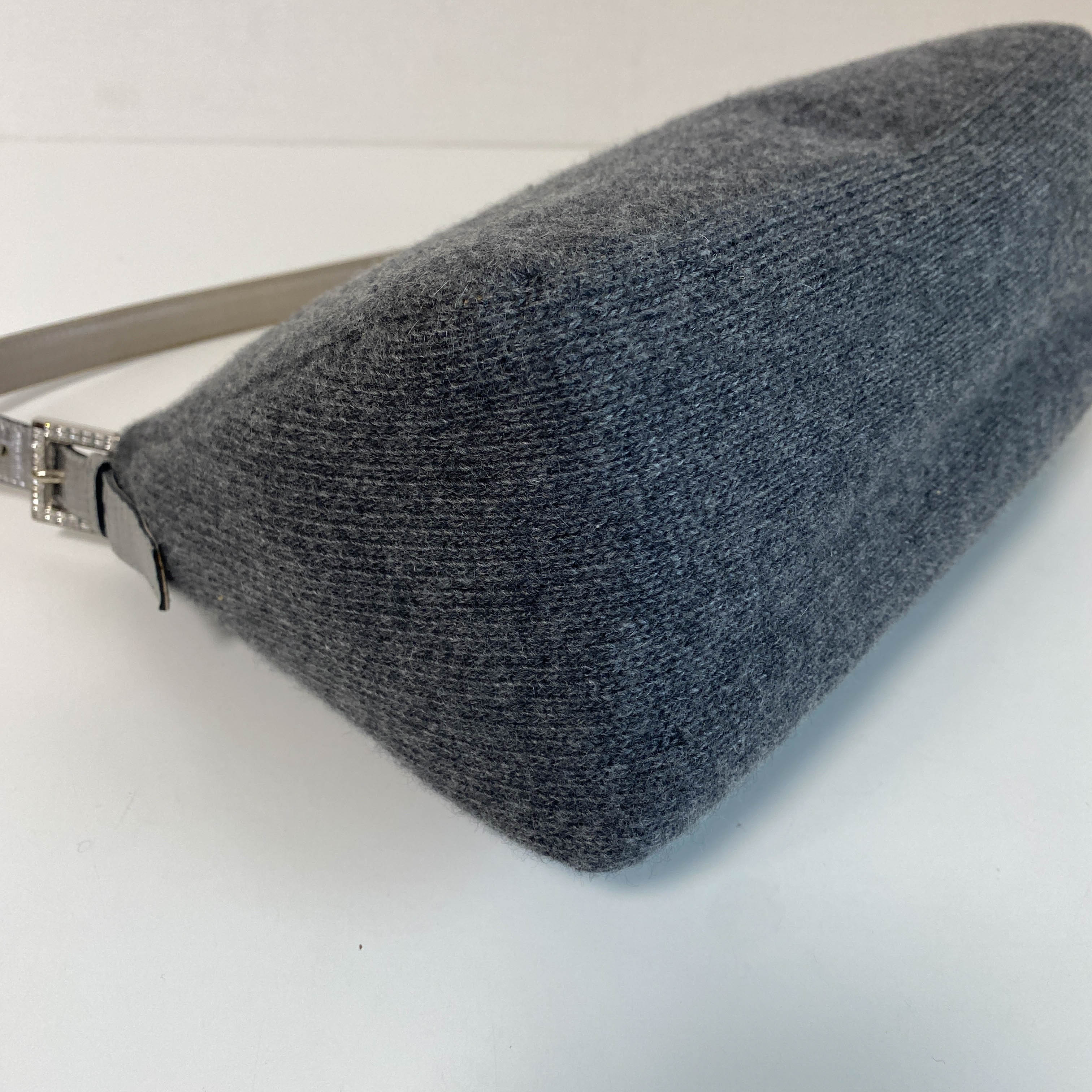 Mamma Baguette Grey Cashmere Shoulder Bag