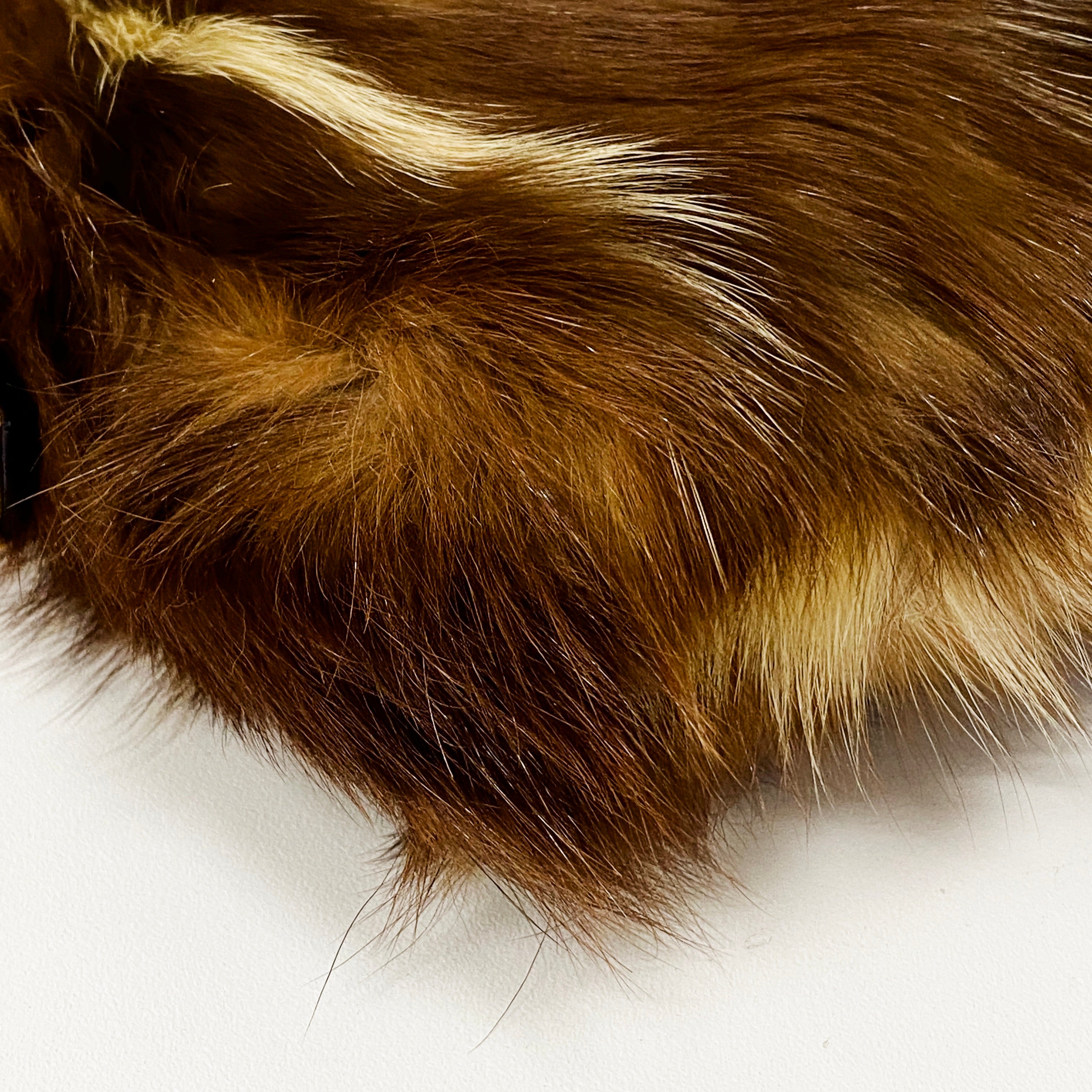 Baguette Zucchino Brown Fur & Coated Canvas Bag