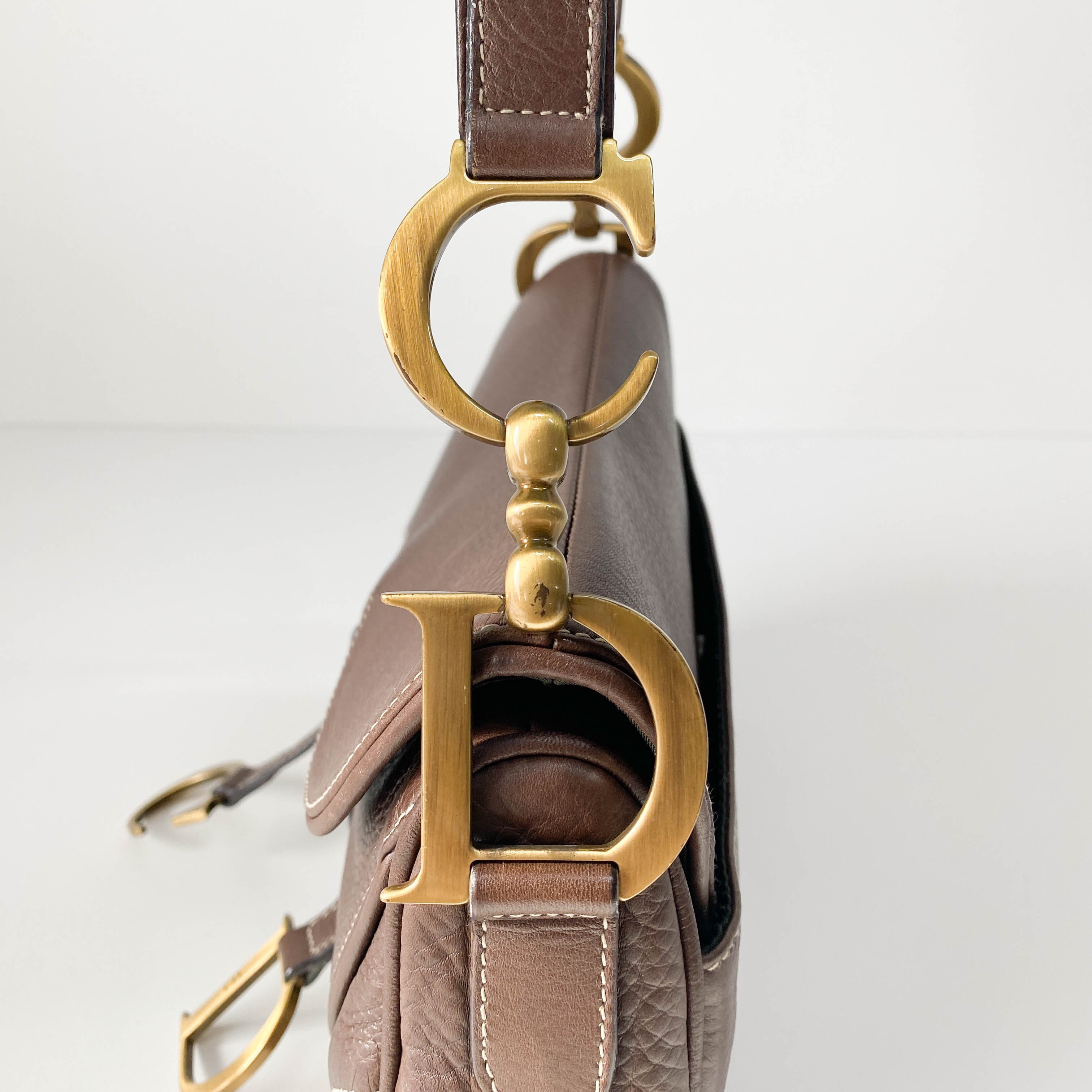Double Saddle Brown Bag