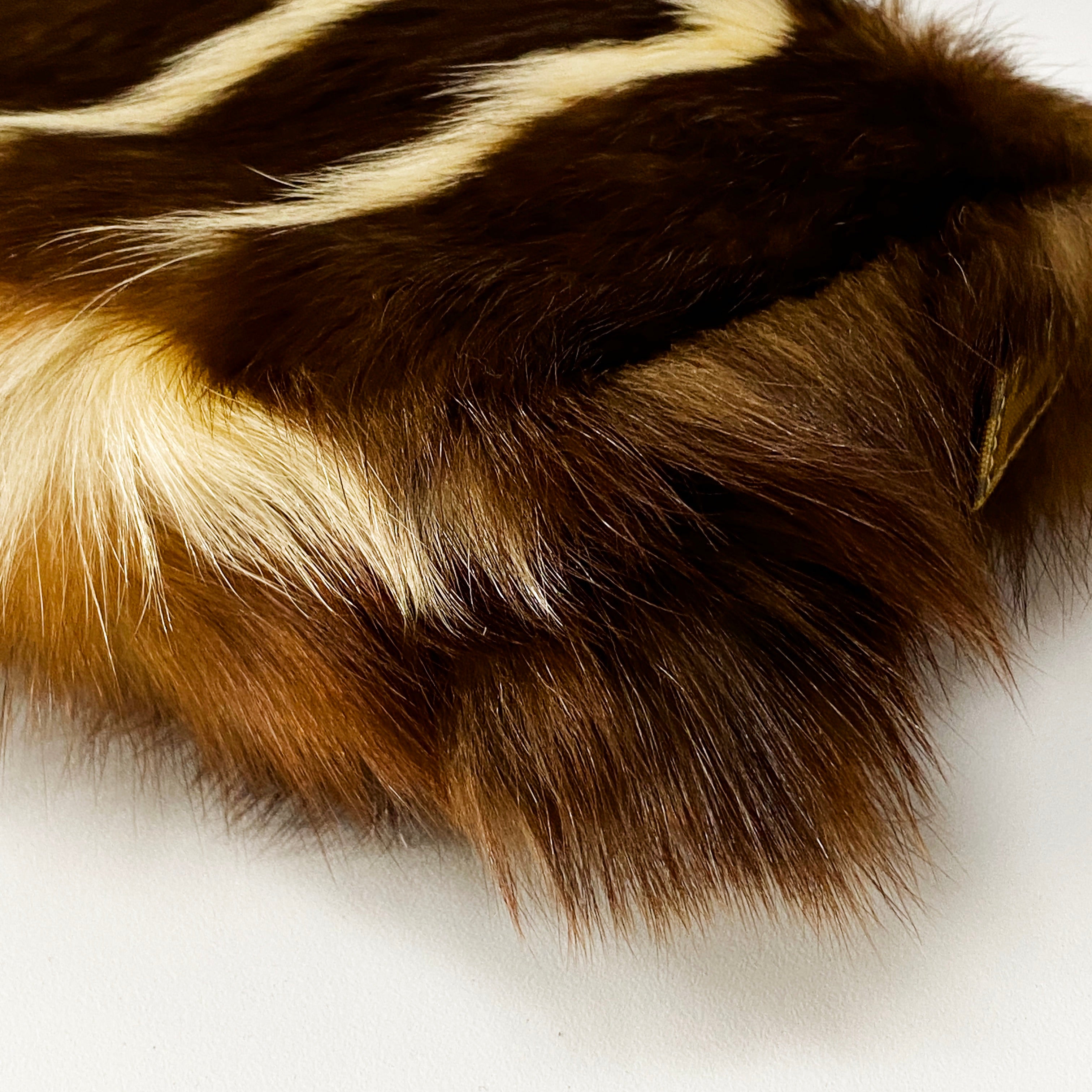 Baguette Zucchino Brown Fur & Coated Canvas Bag