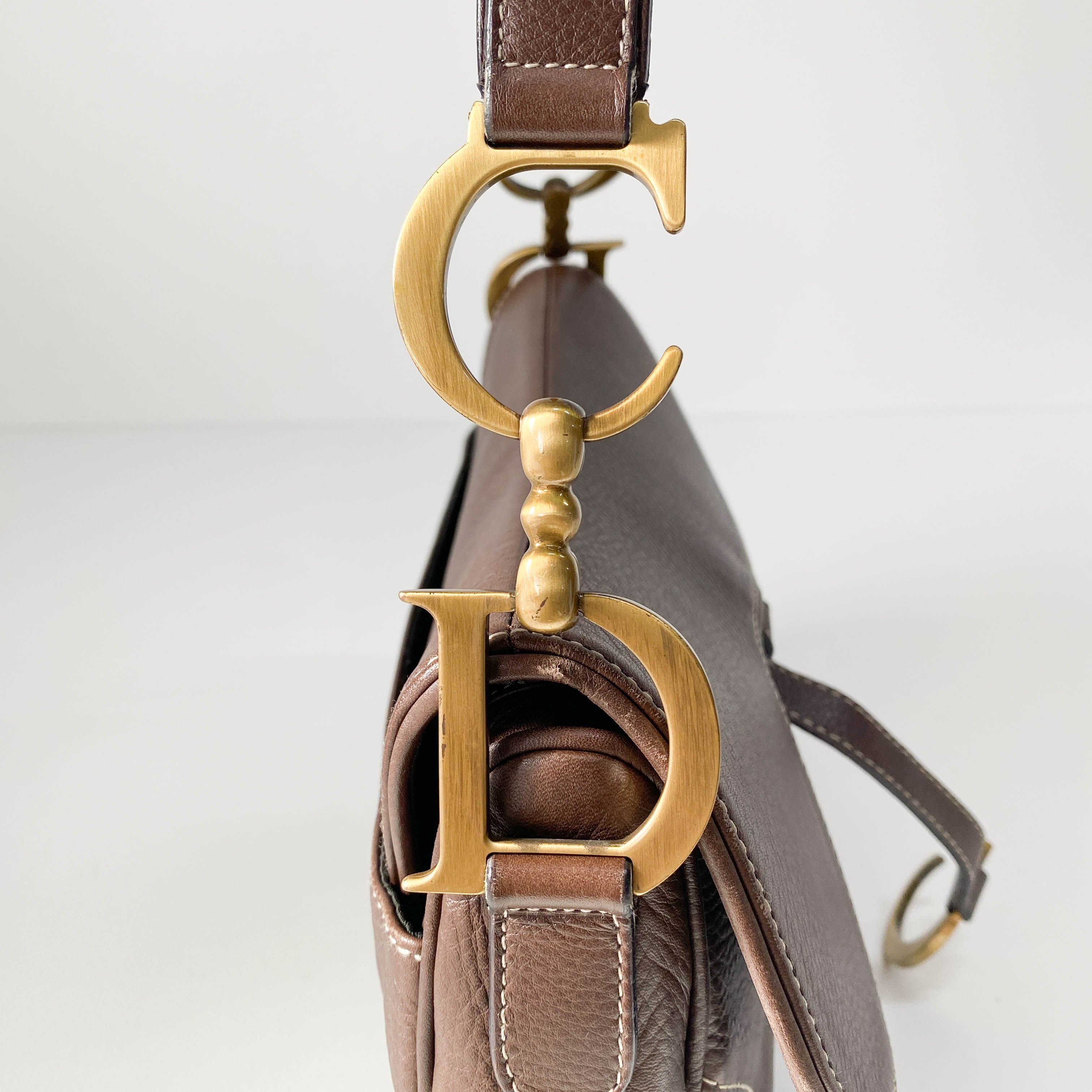 Double Saddle Brown Bag