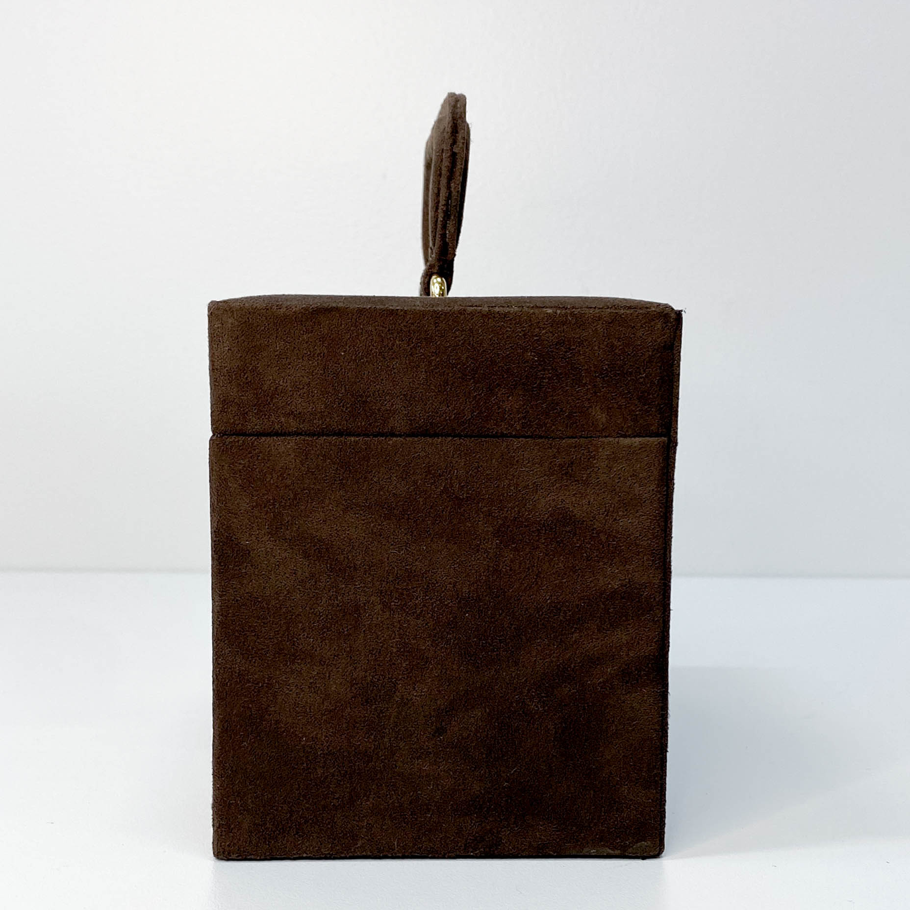 Cosmetics Box Mini Brown Suede Handbag