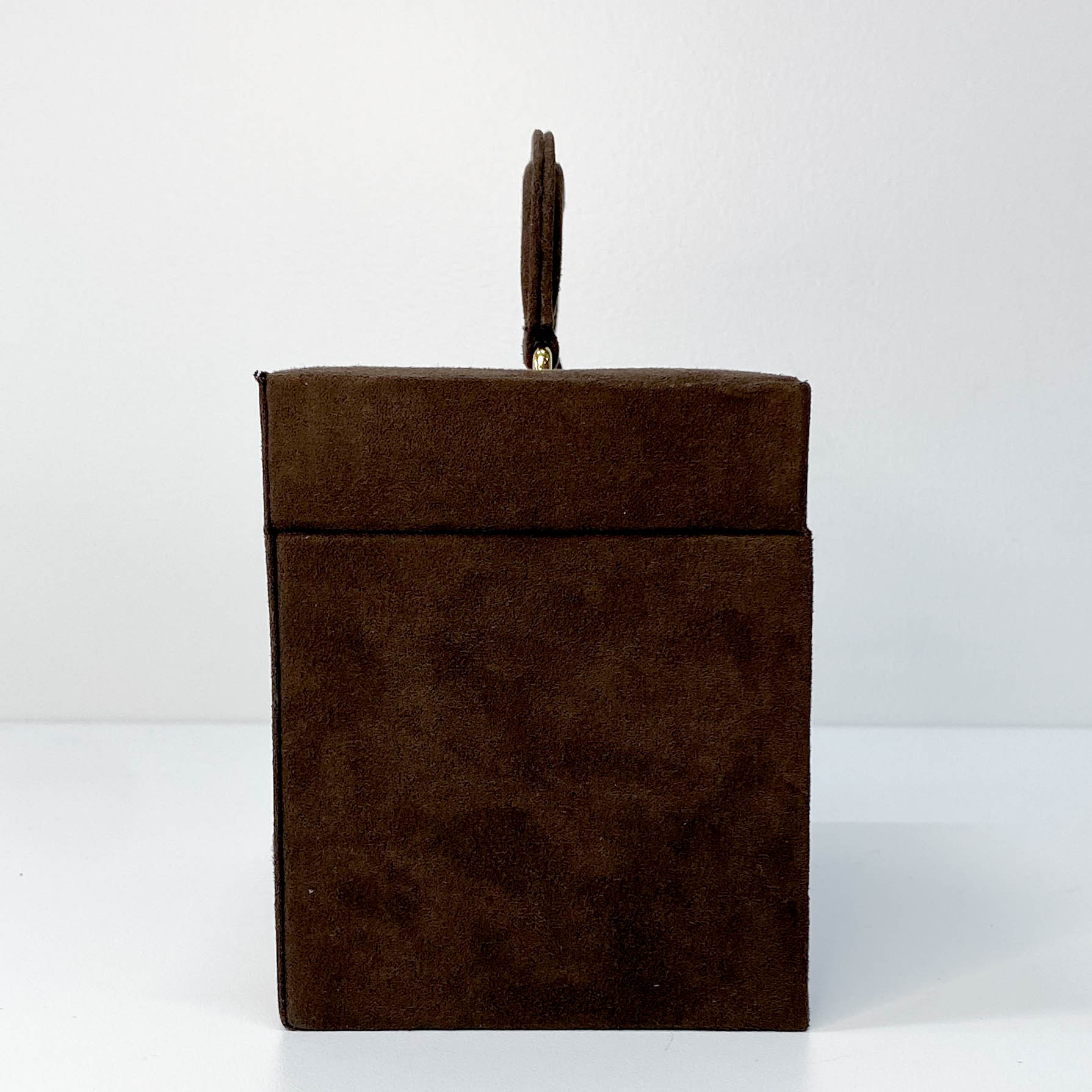 Cosmetics Box Mini Brown Suede Handbag