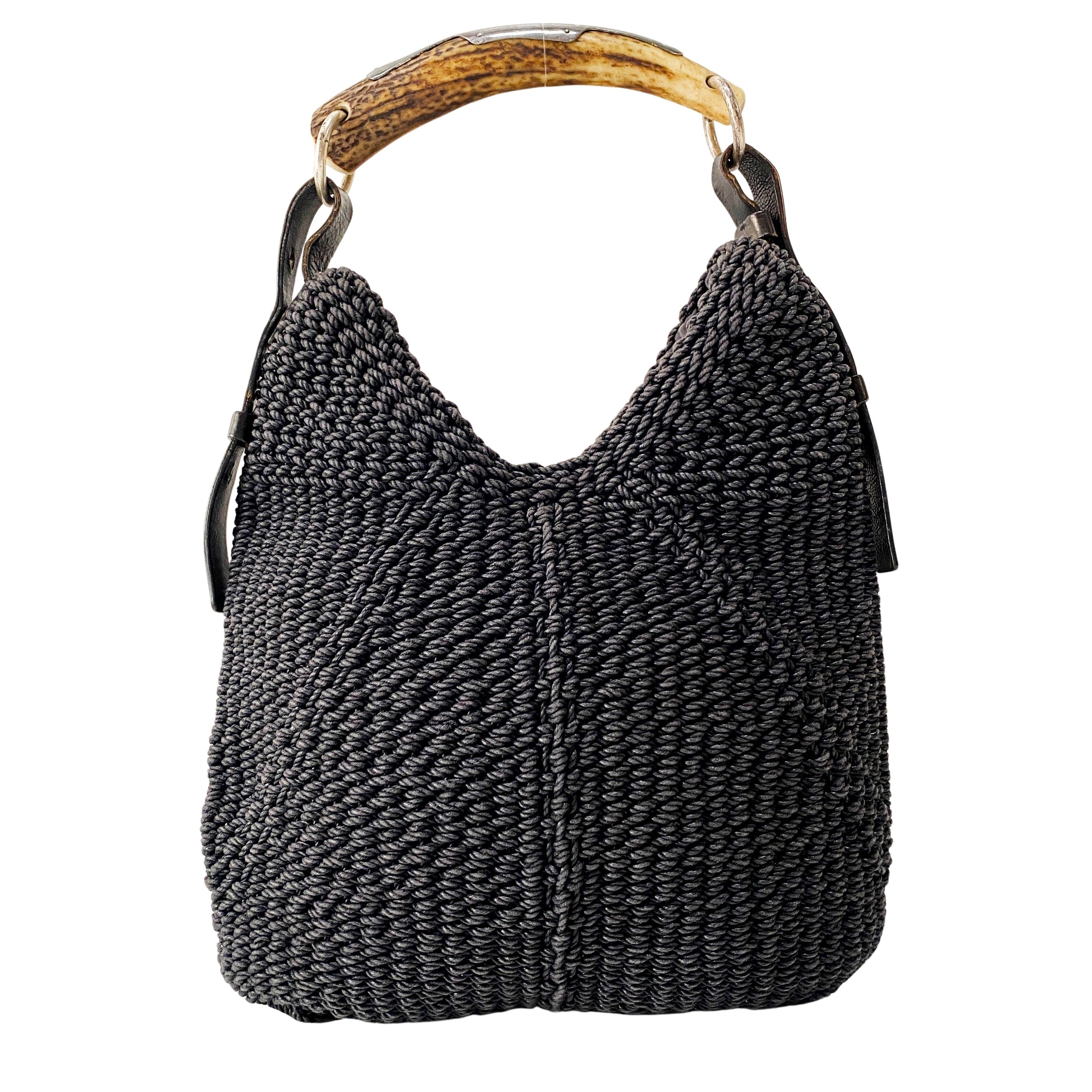 Mombasa Navy Raffia Shoulder Bag
