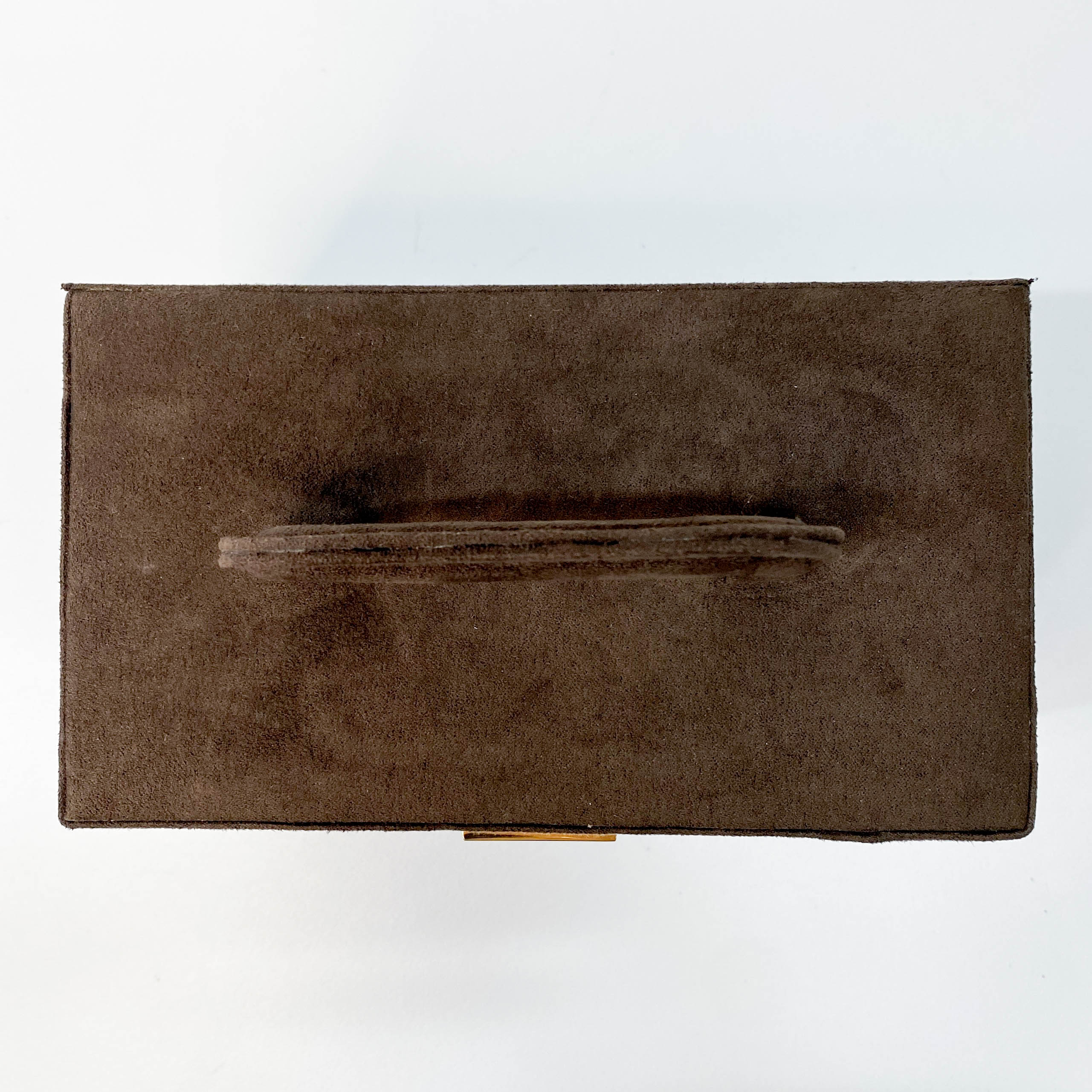 Cosmetics Box Mini Brown Suede Handbag