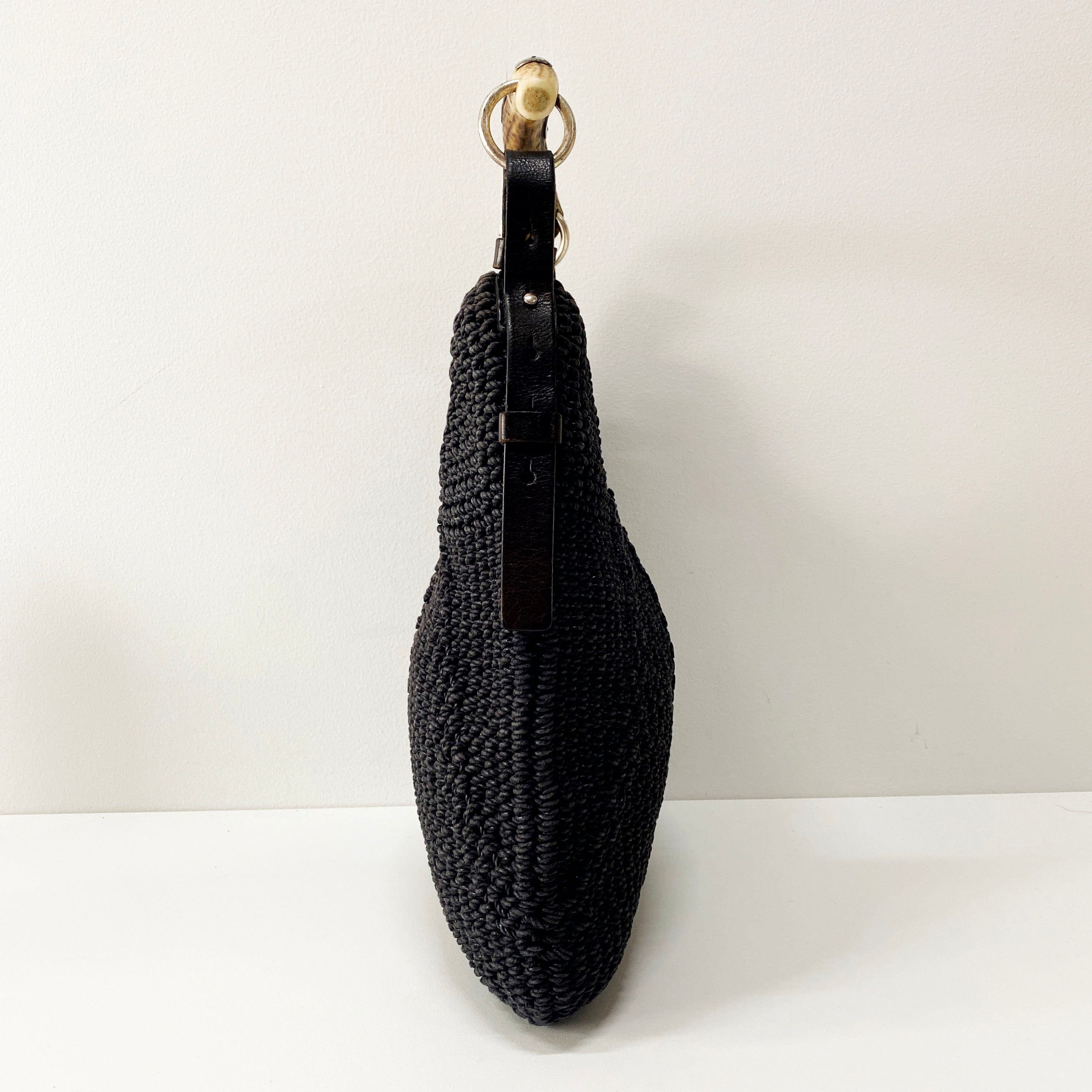 Mombasa Navy Raffia Shoulder Bag