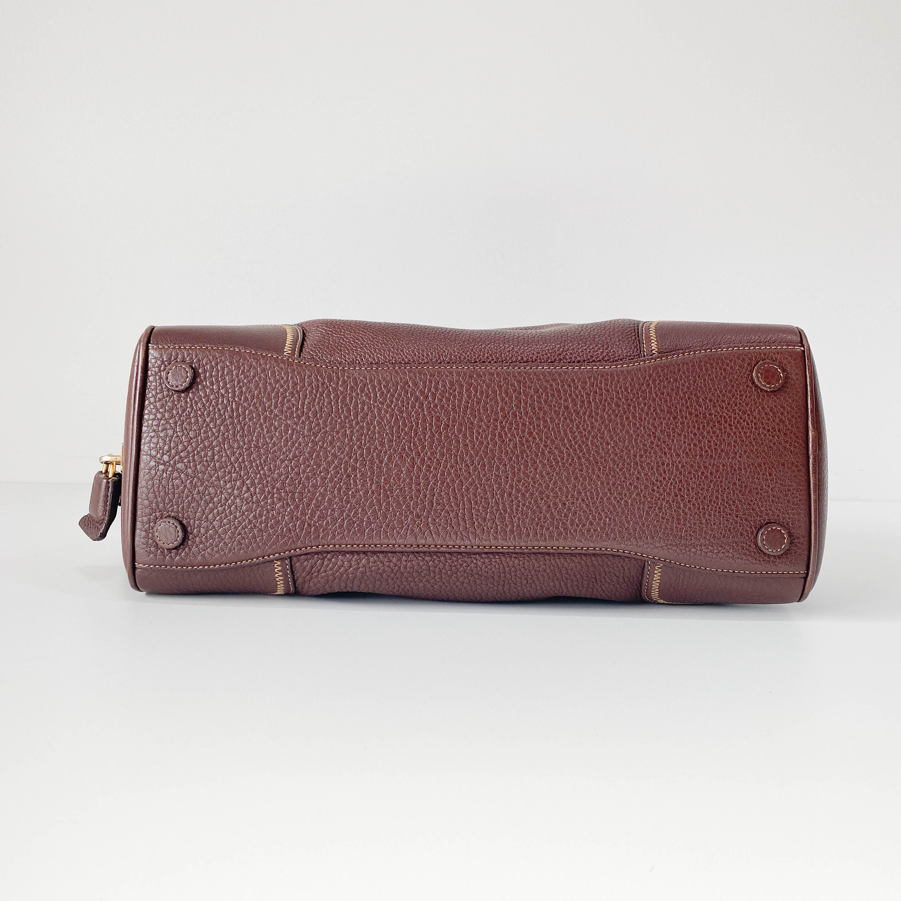 Brown Leather Boston Bag