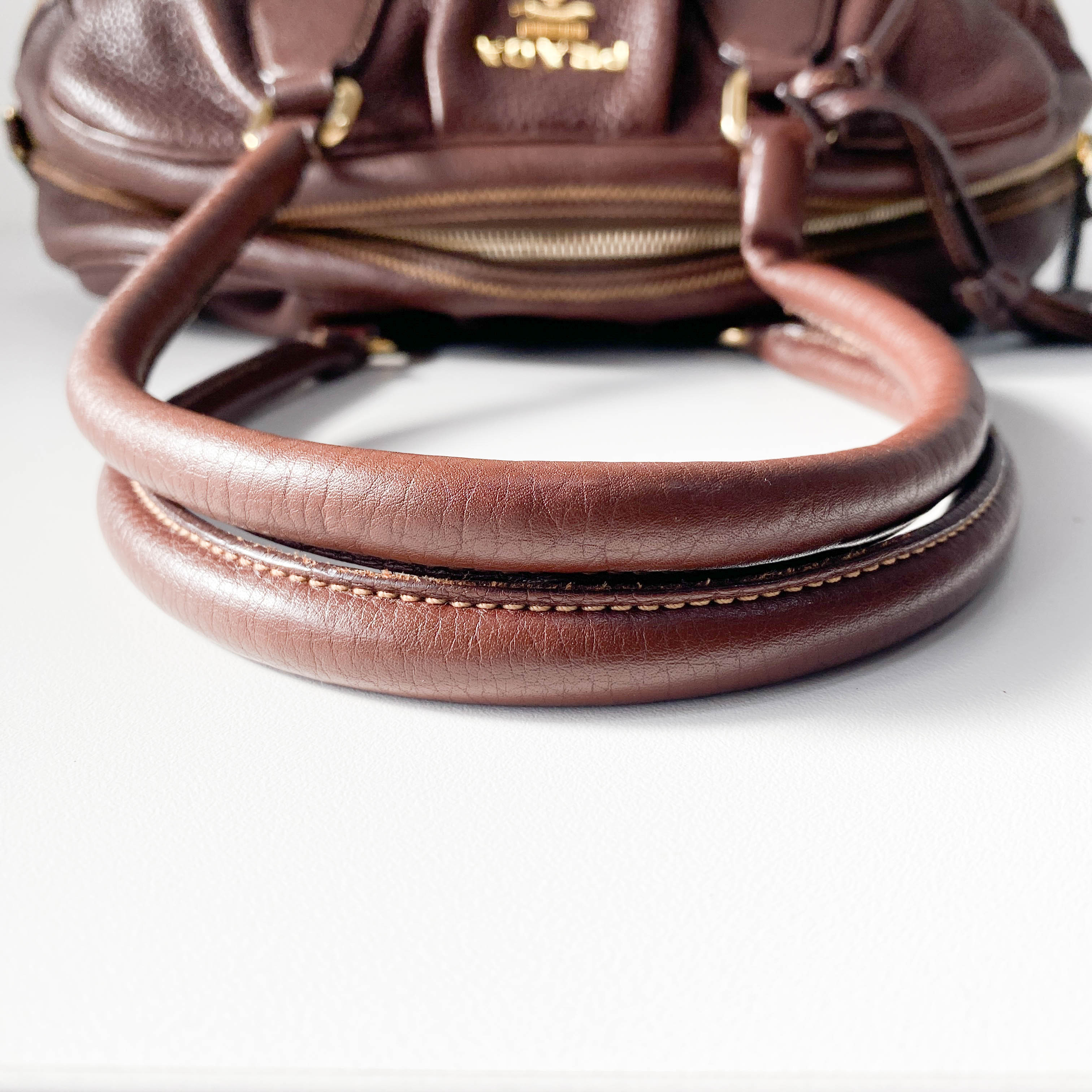 Brown Leather Boston Bag