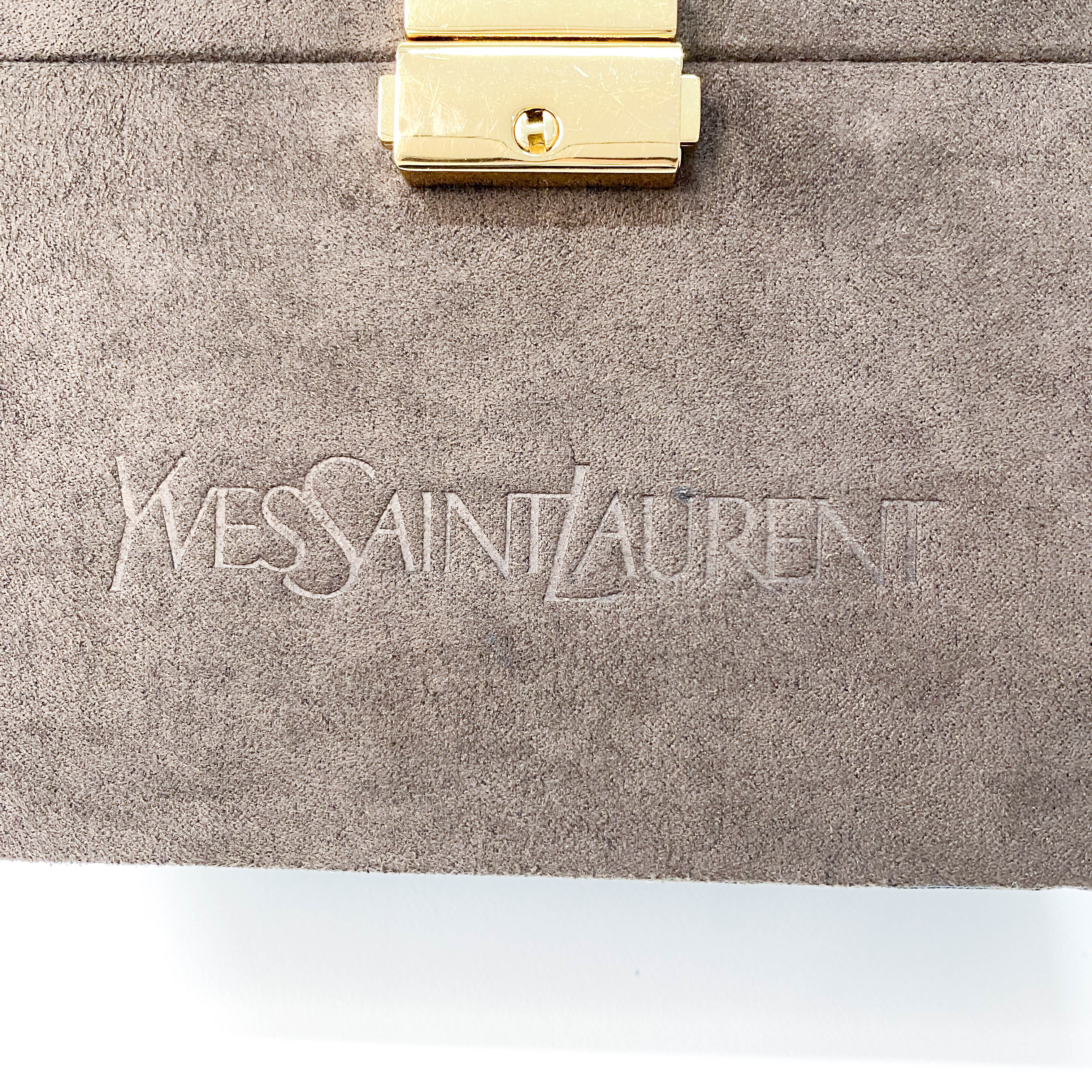 Cosmetics Box Mini Brown Suede Handbag