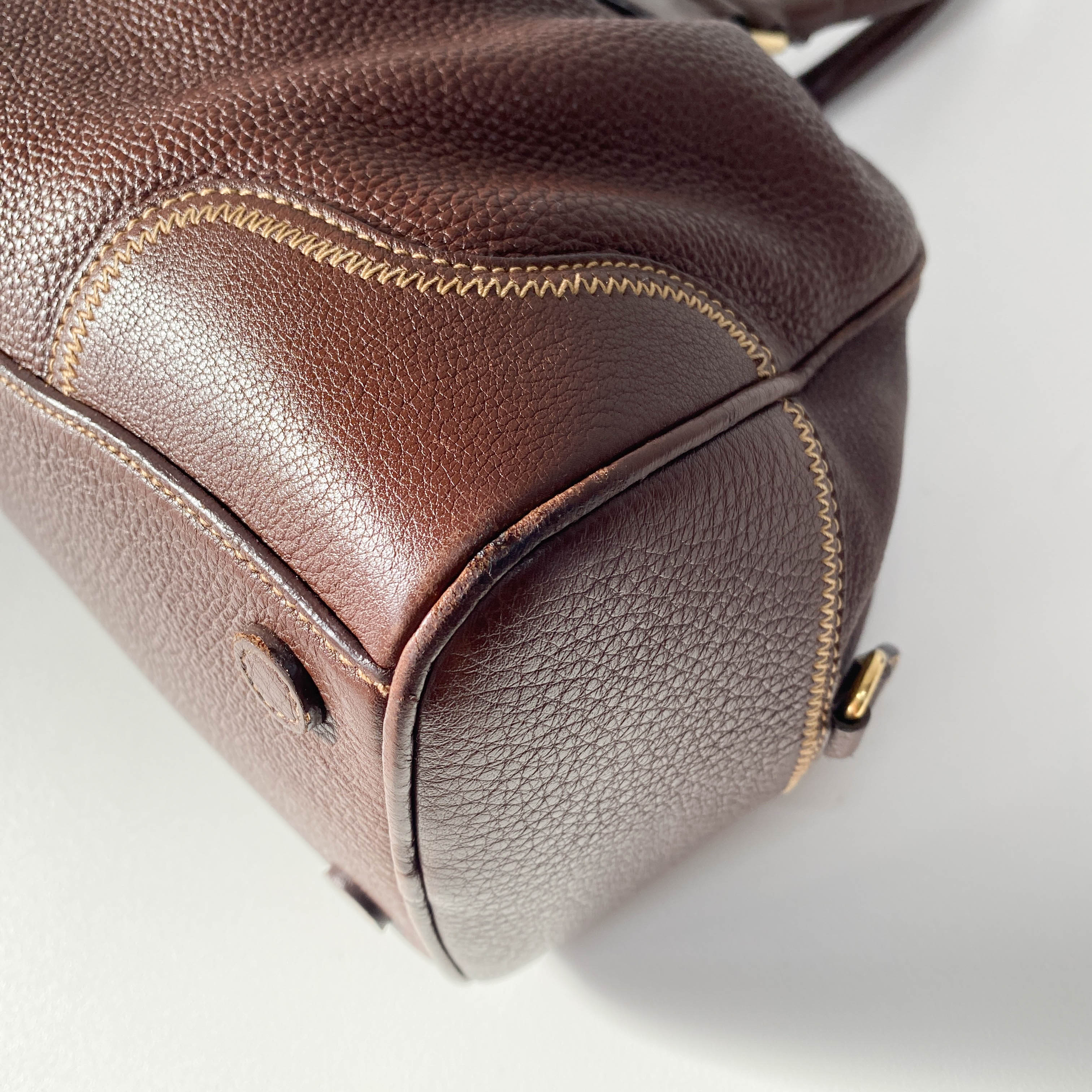 Brown Leather Boston Bag
