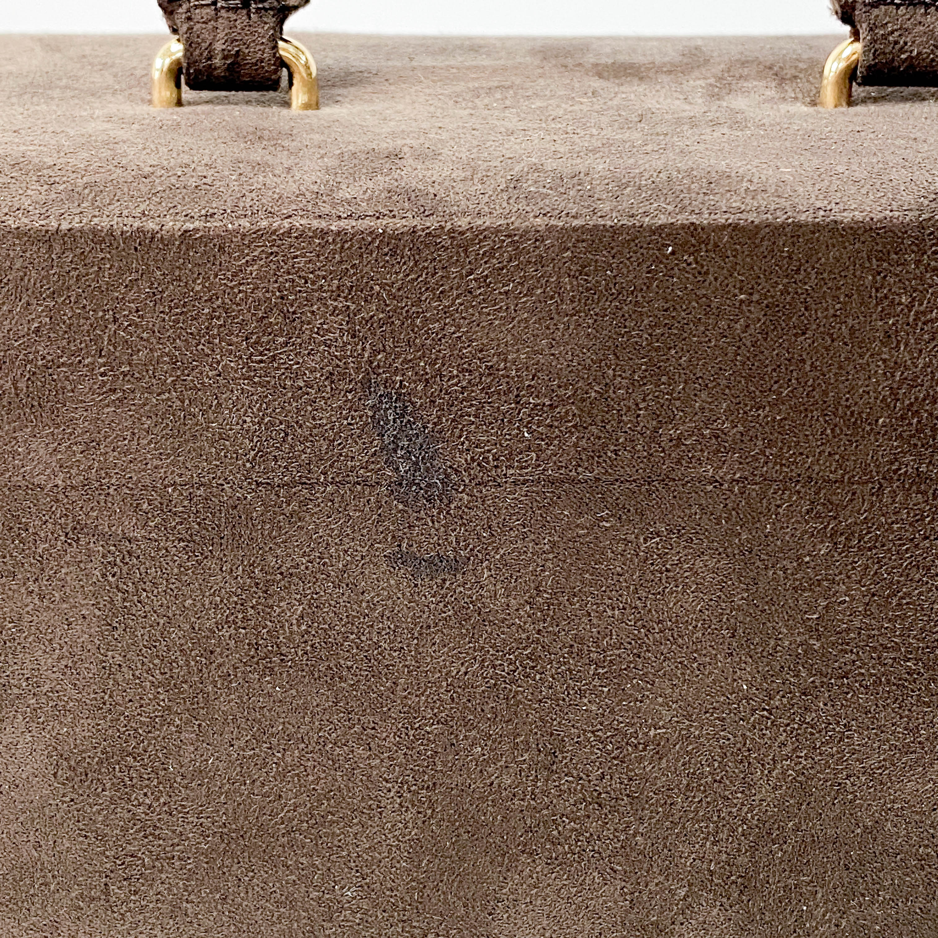 Cosmetics Box Mini Brown Suede Handbag