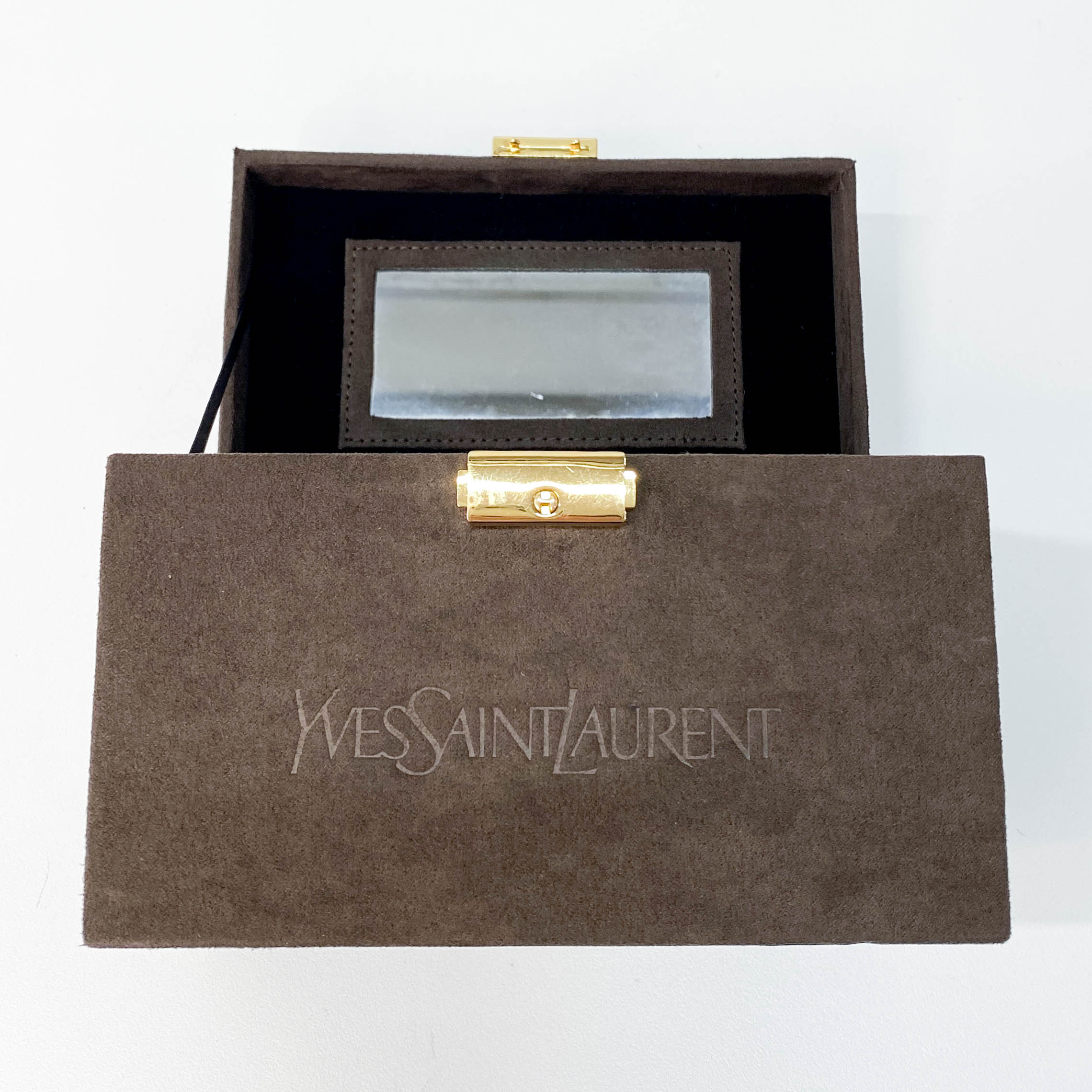 Cosmetics Box Mini Brown Suede Handbag