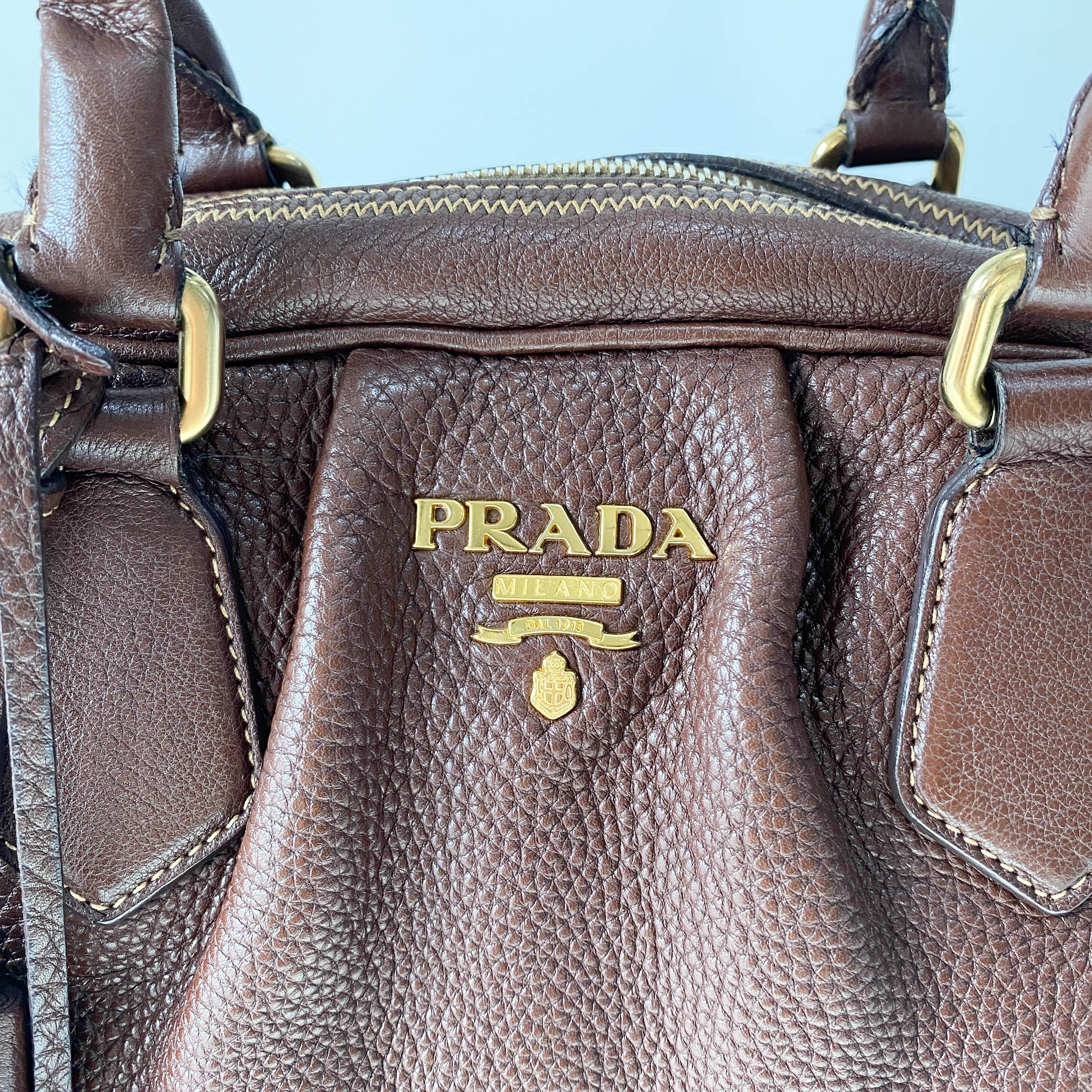 Brown Leather Boston Bag