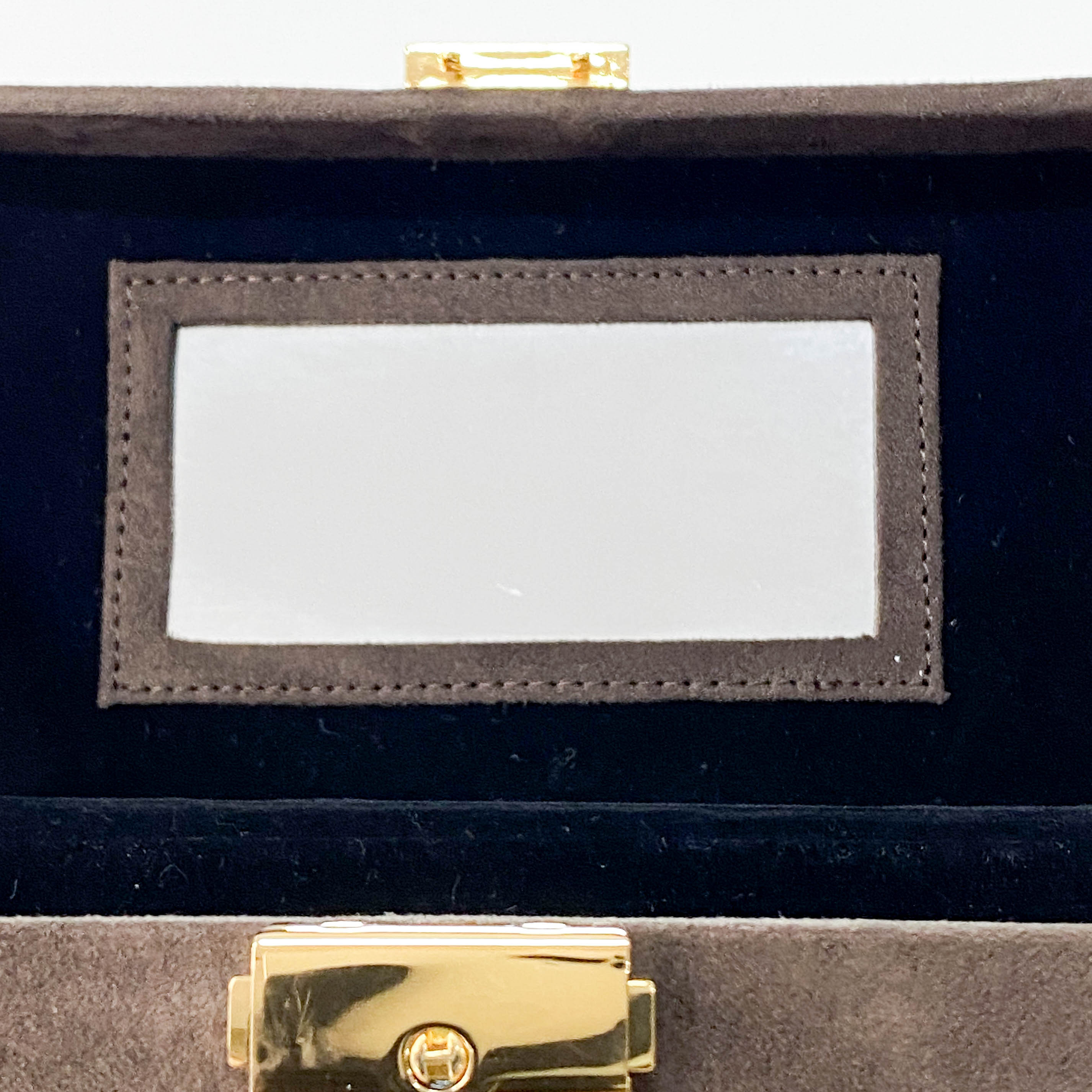 Cosmetics Box Mini Brown Suede Handbag