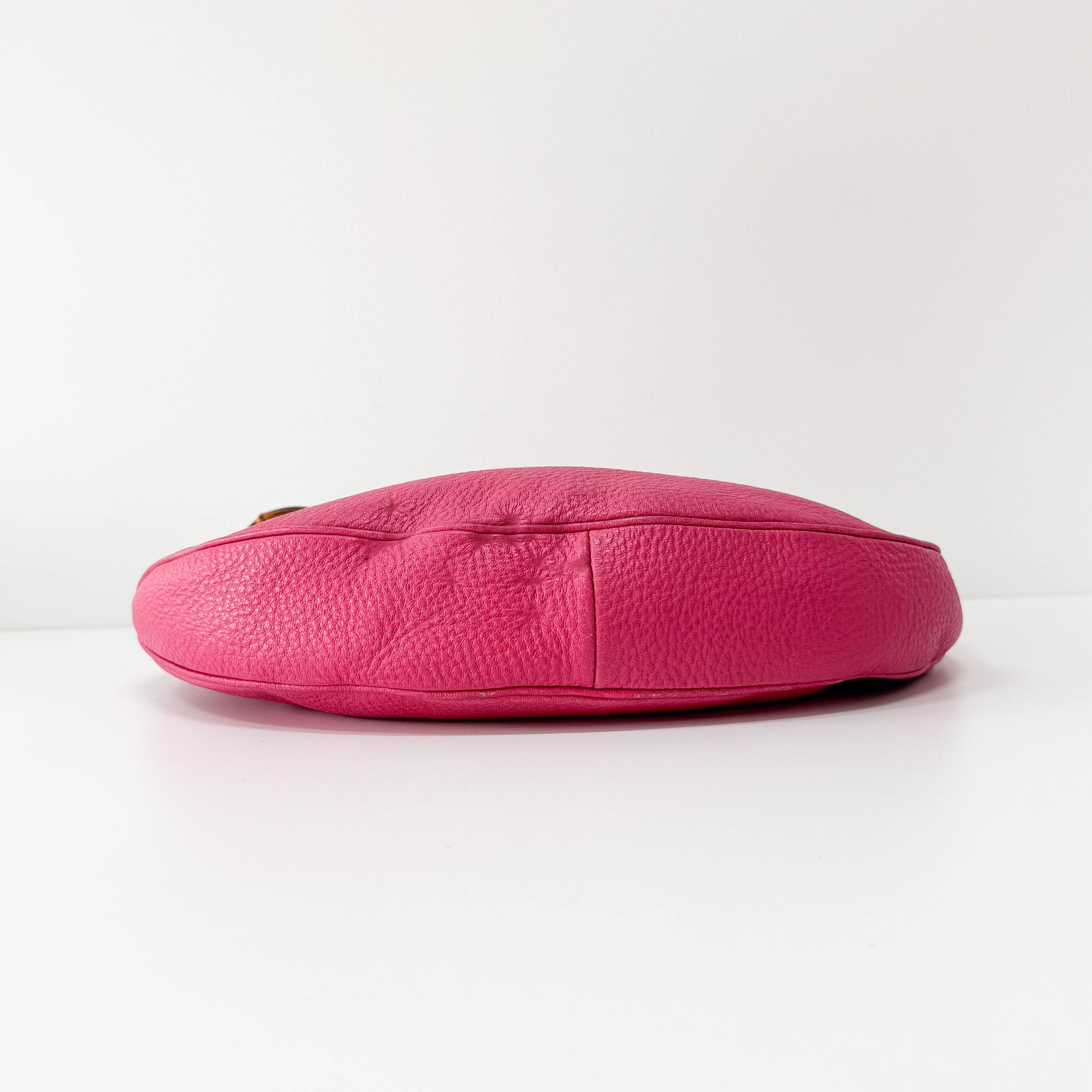 Bamboo Pink Leather Hobo Bag