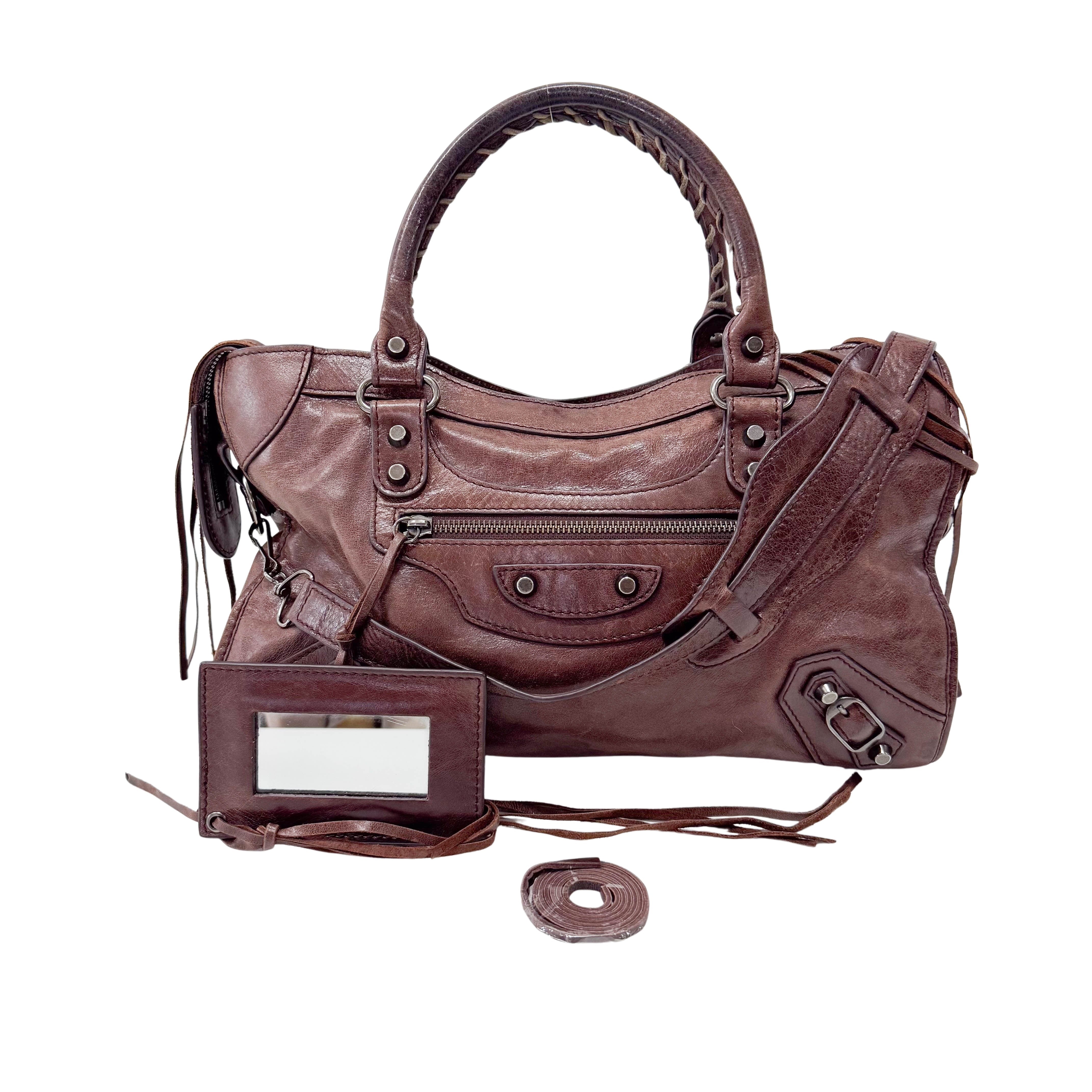 First Brown Leather Shoulder Bag