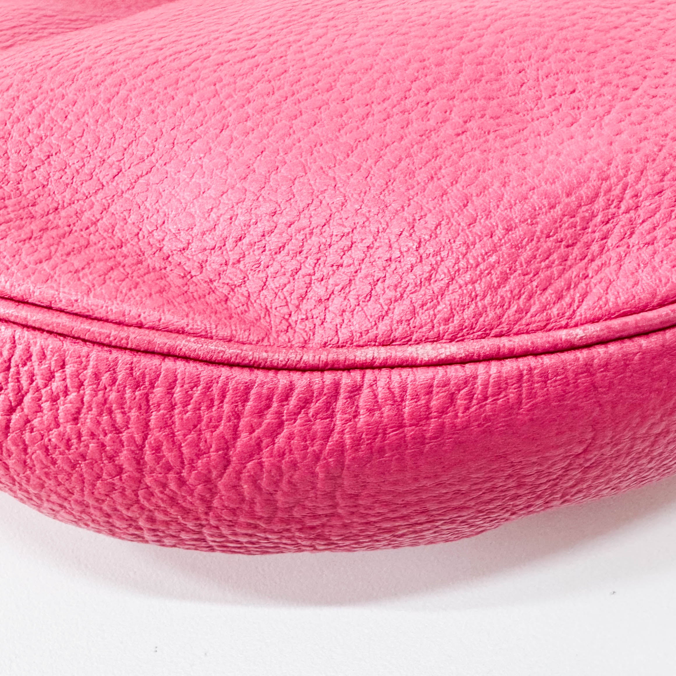 Bamboo Pink Leather Hobo Bag