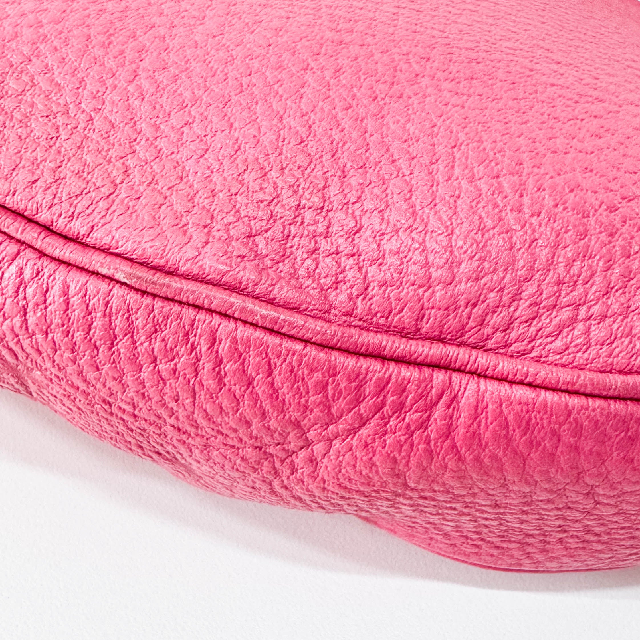 Bamboo Pink Leather Hobo Bag