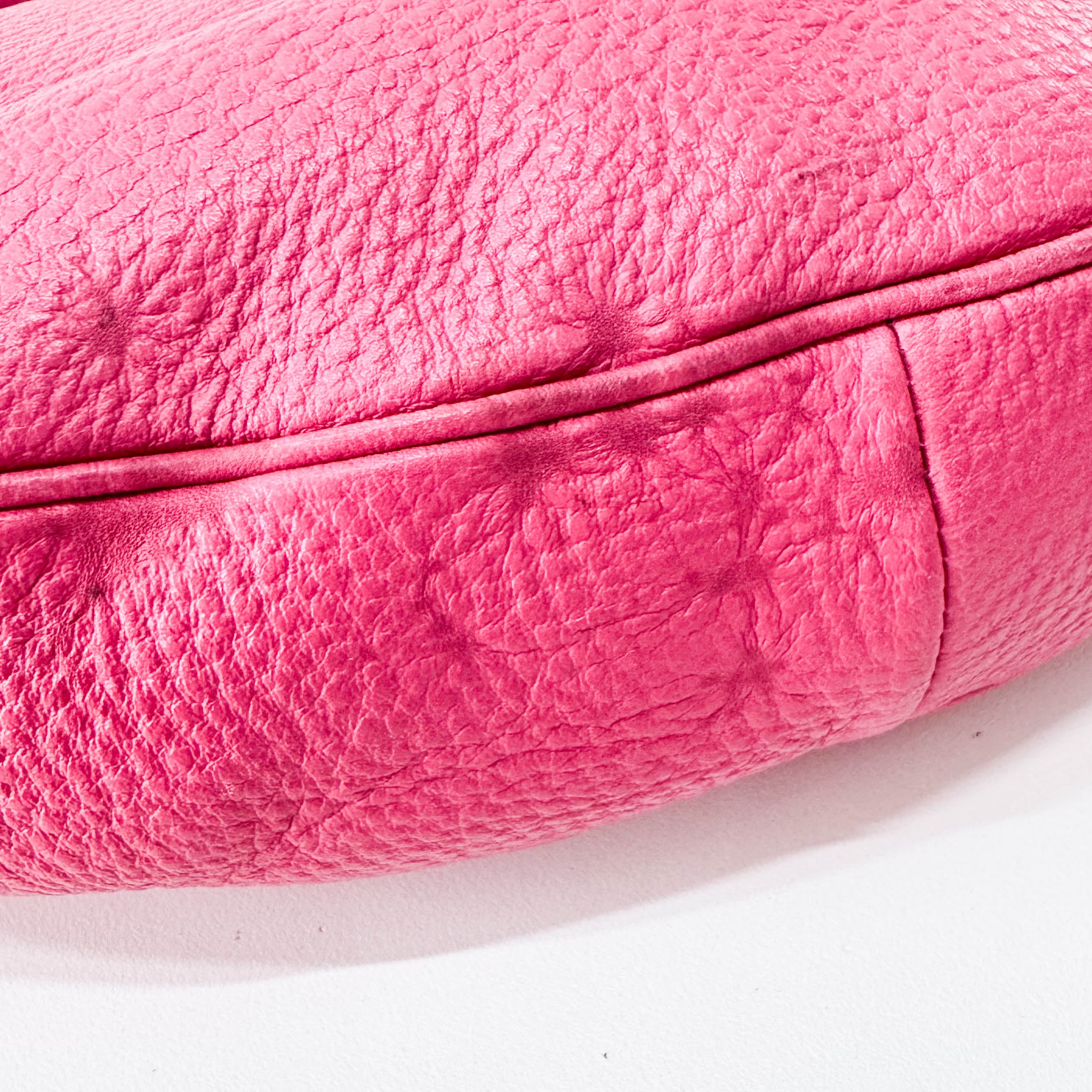 Bamboo Pink Leather Hobo Bag