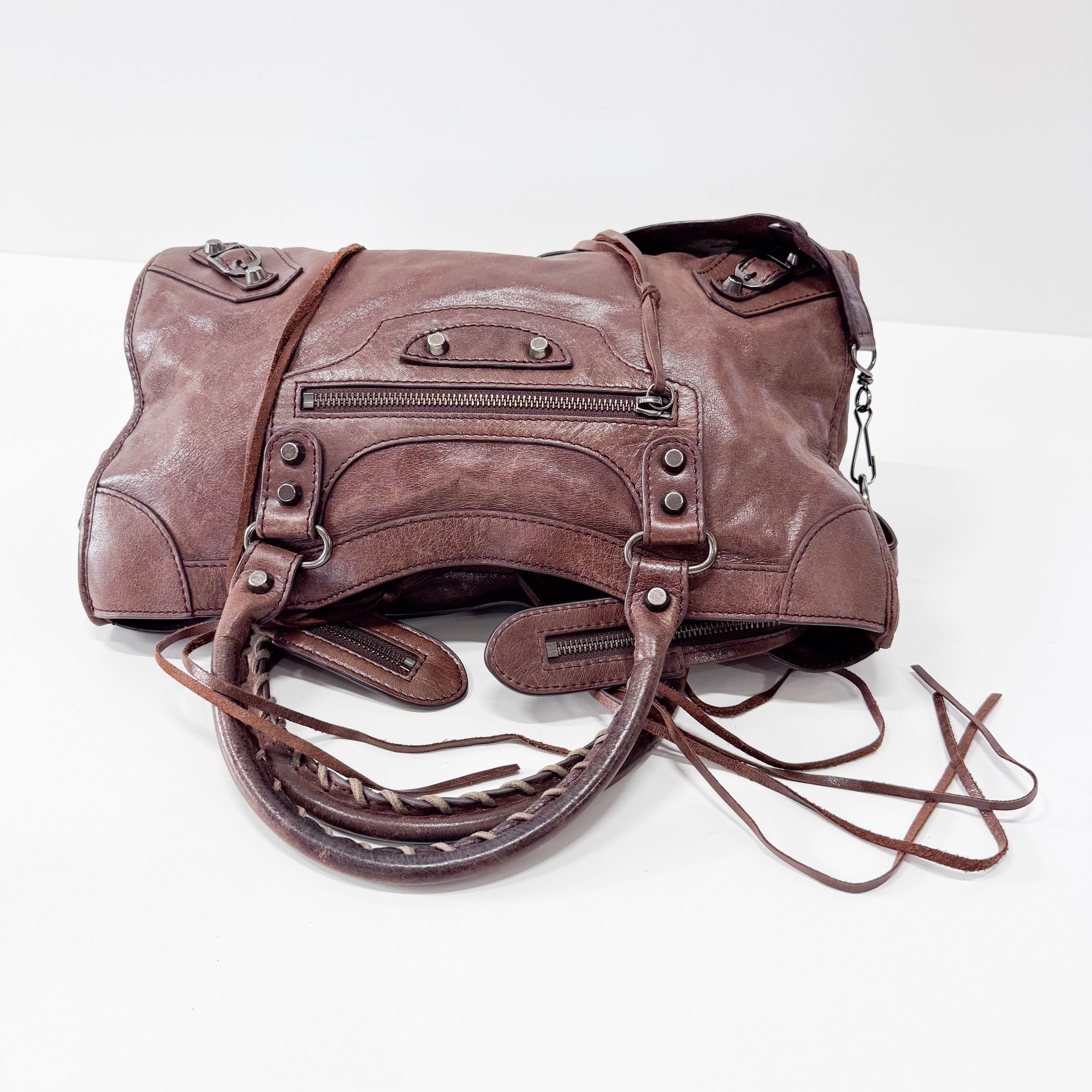 First Brown Leather Shoulder Bag