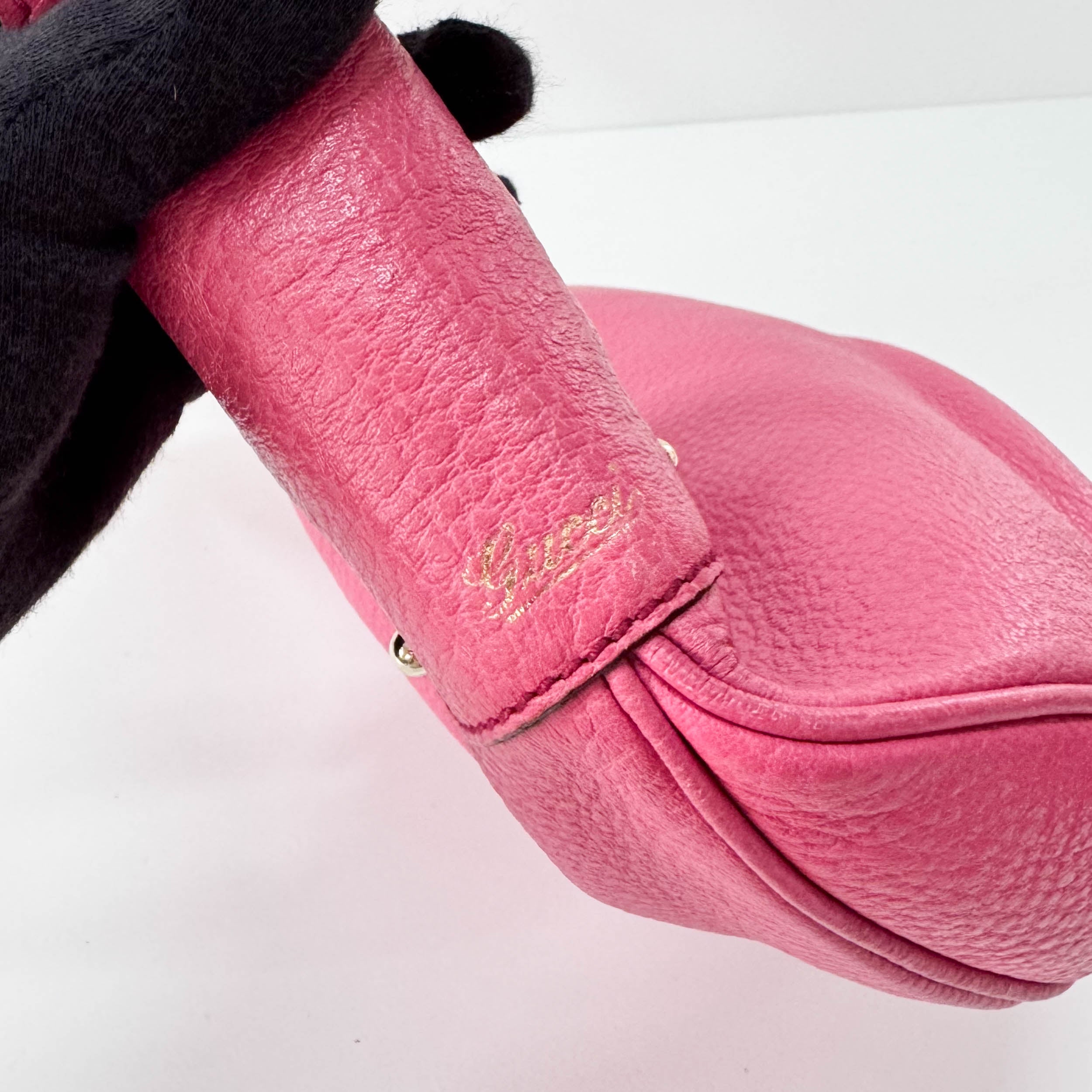 Bamboo Pink Leather Hobo Bag