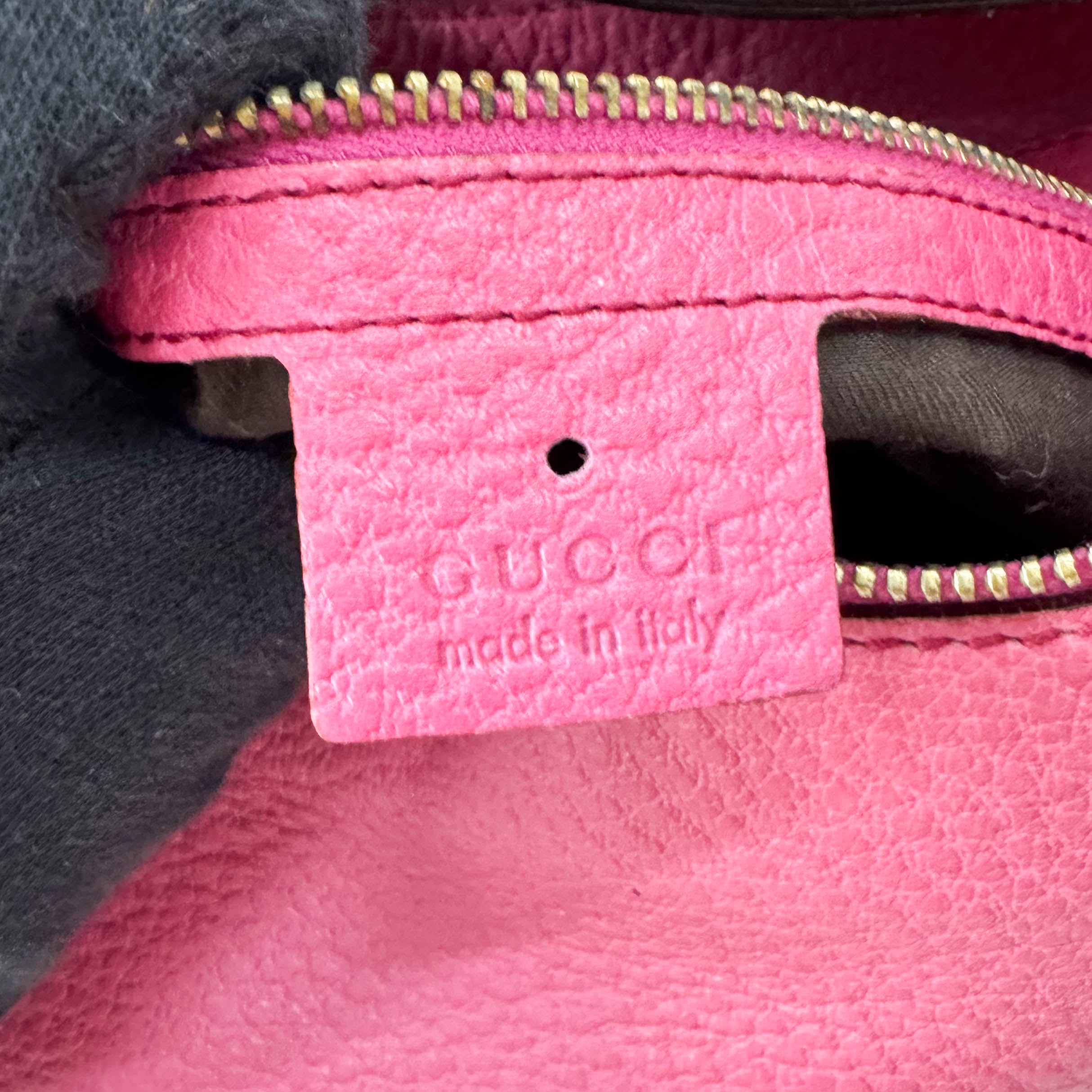 Bamboo Pink Leather Hobo Bag