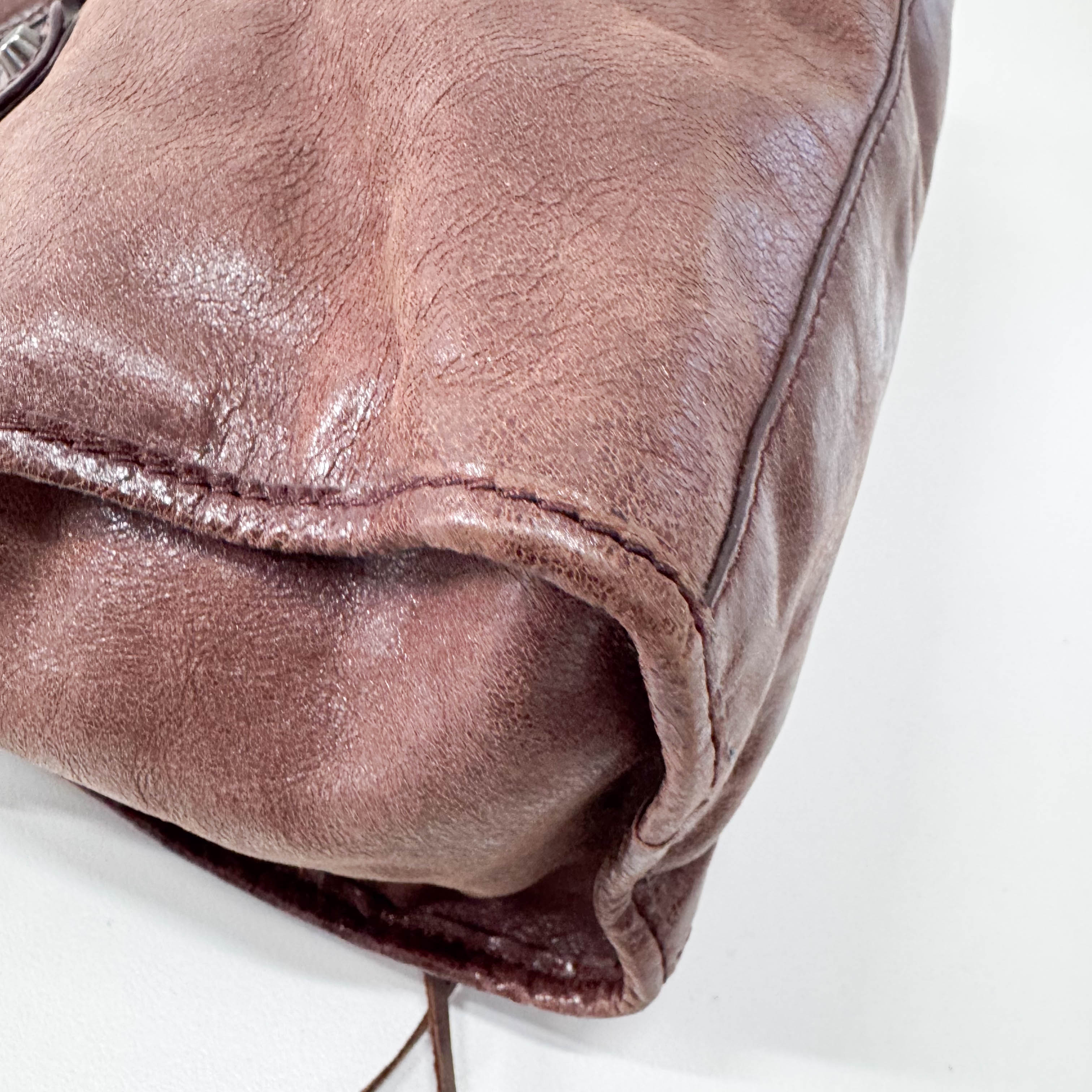 First Brown Leather Shoulder Bag