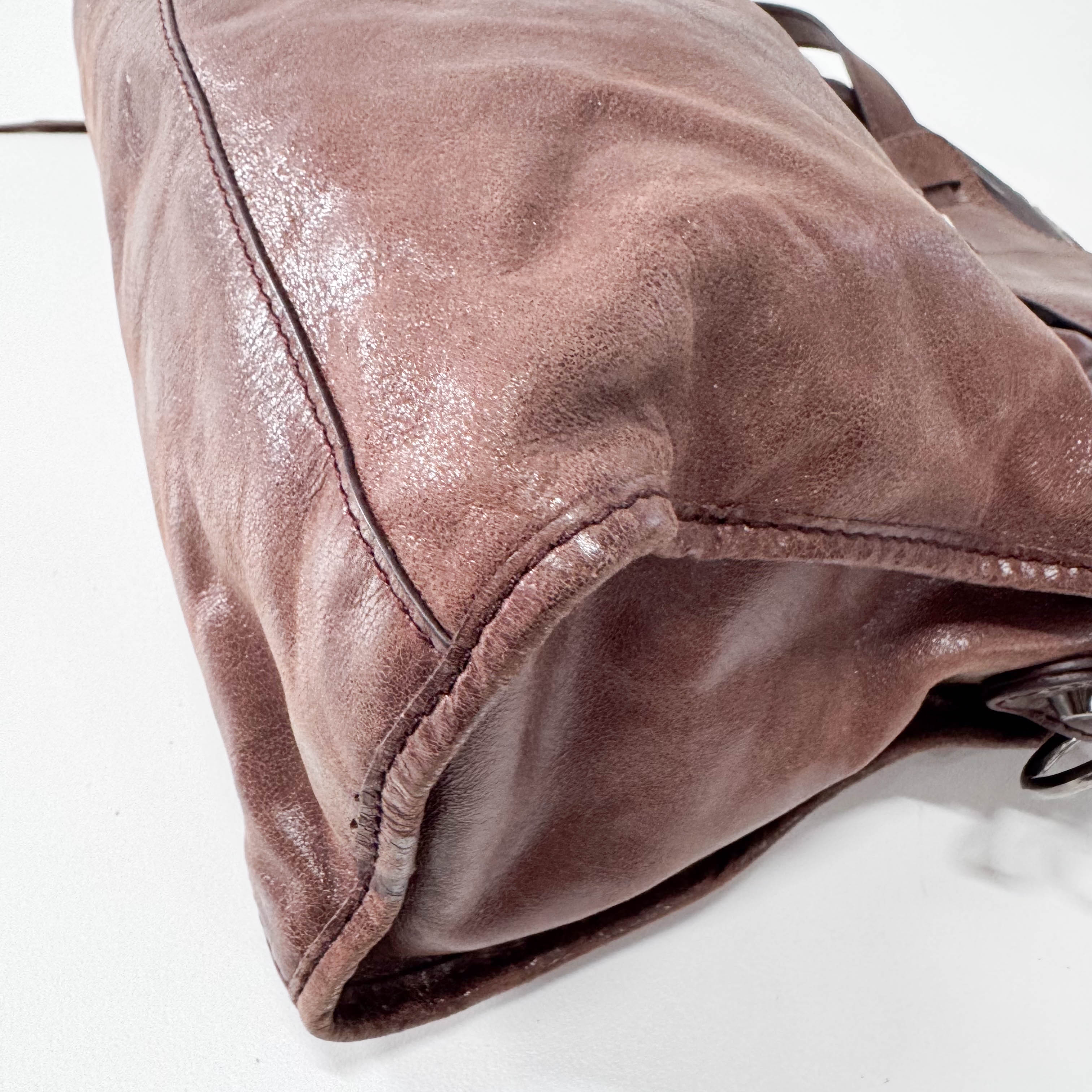 First Brown Leather Shoulder Bag
