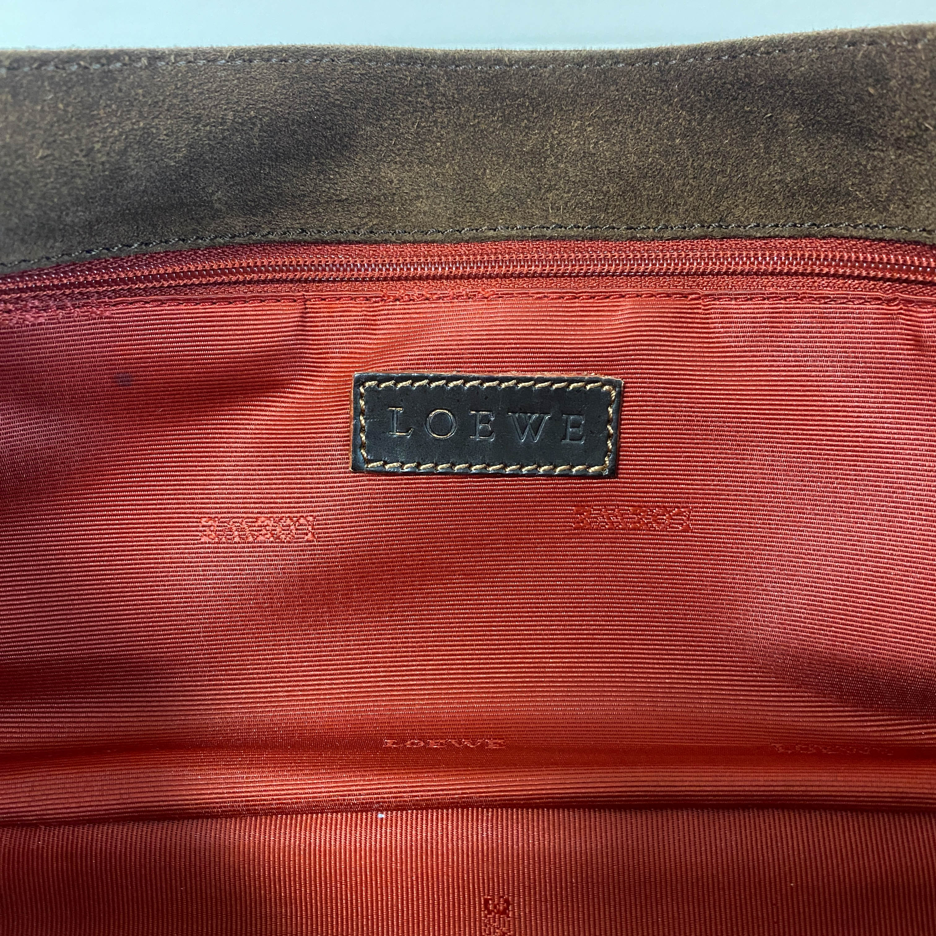 Anagram Brown Suede Shoulder Bag