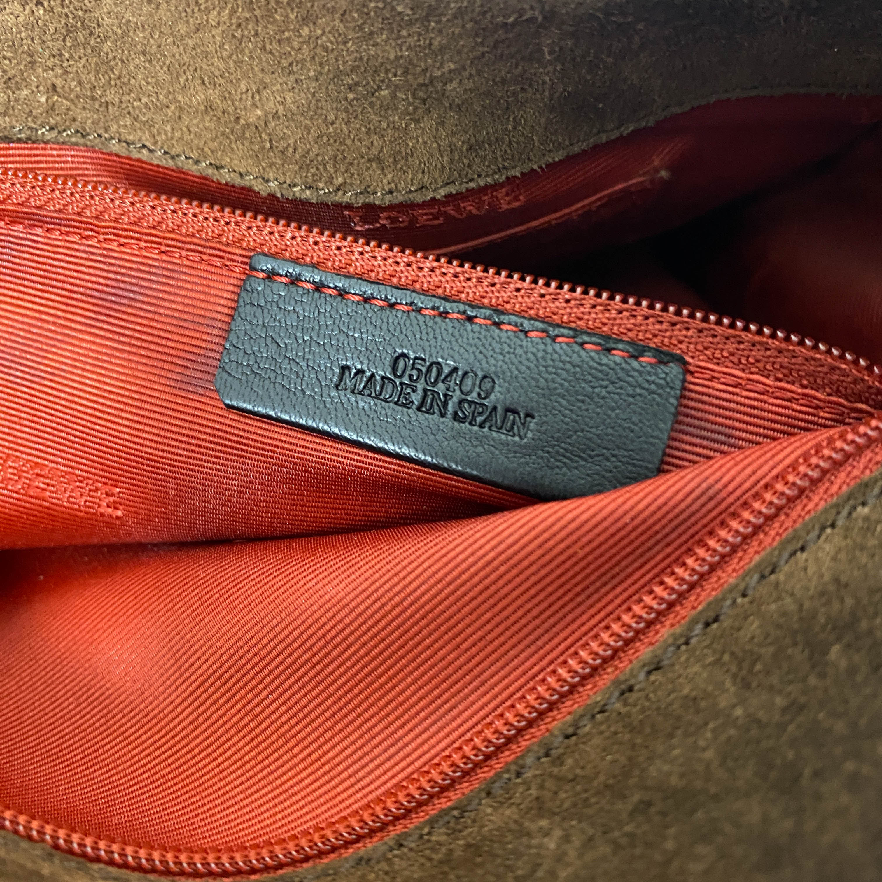 Anagram Brown Suede Shoulder Bag