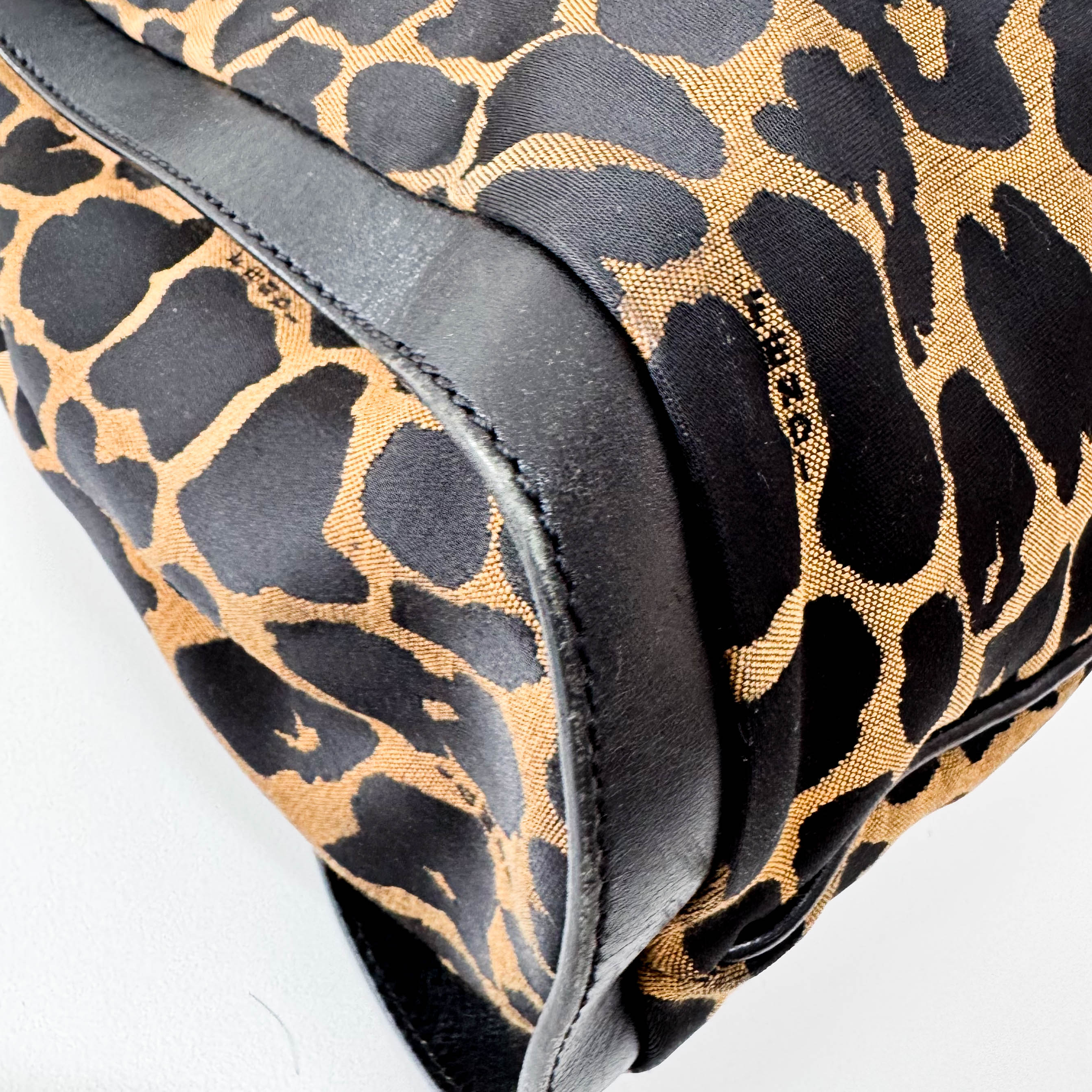 Leopard Print Canvas Shoulder Bag