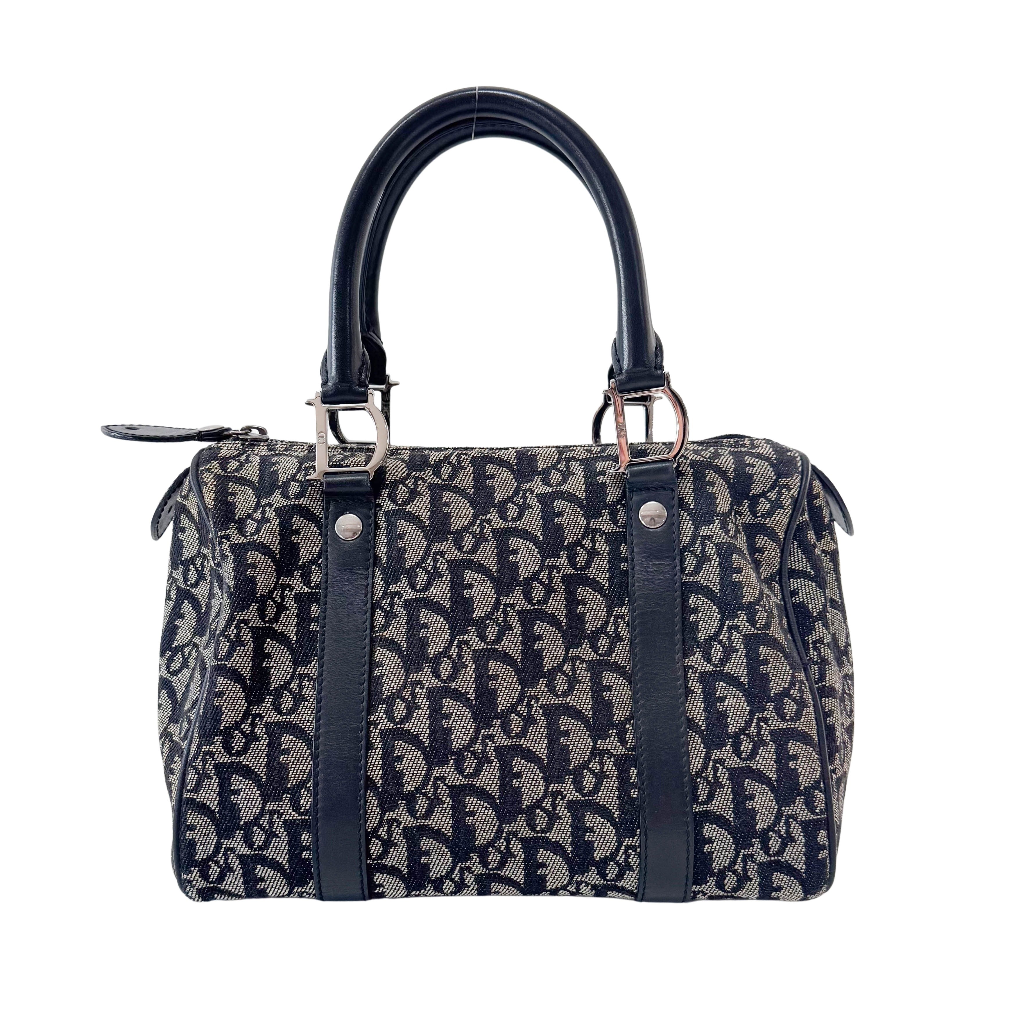 Boston Trotter Navy Oblique Canvas Bag