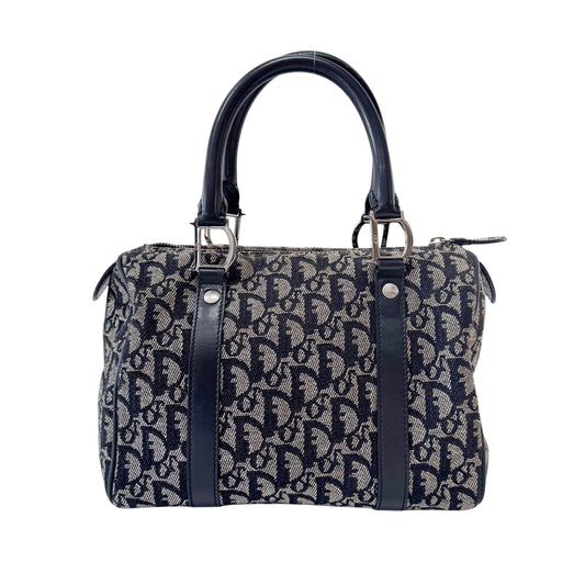 Boston Trotter Navy Oblique Canvas Bag