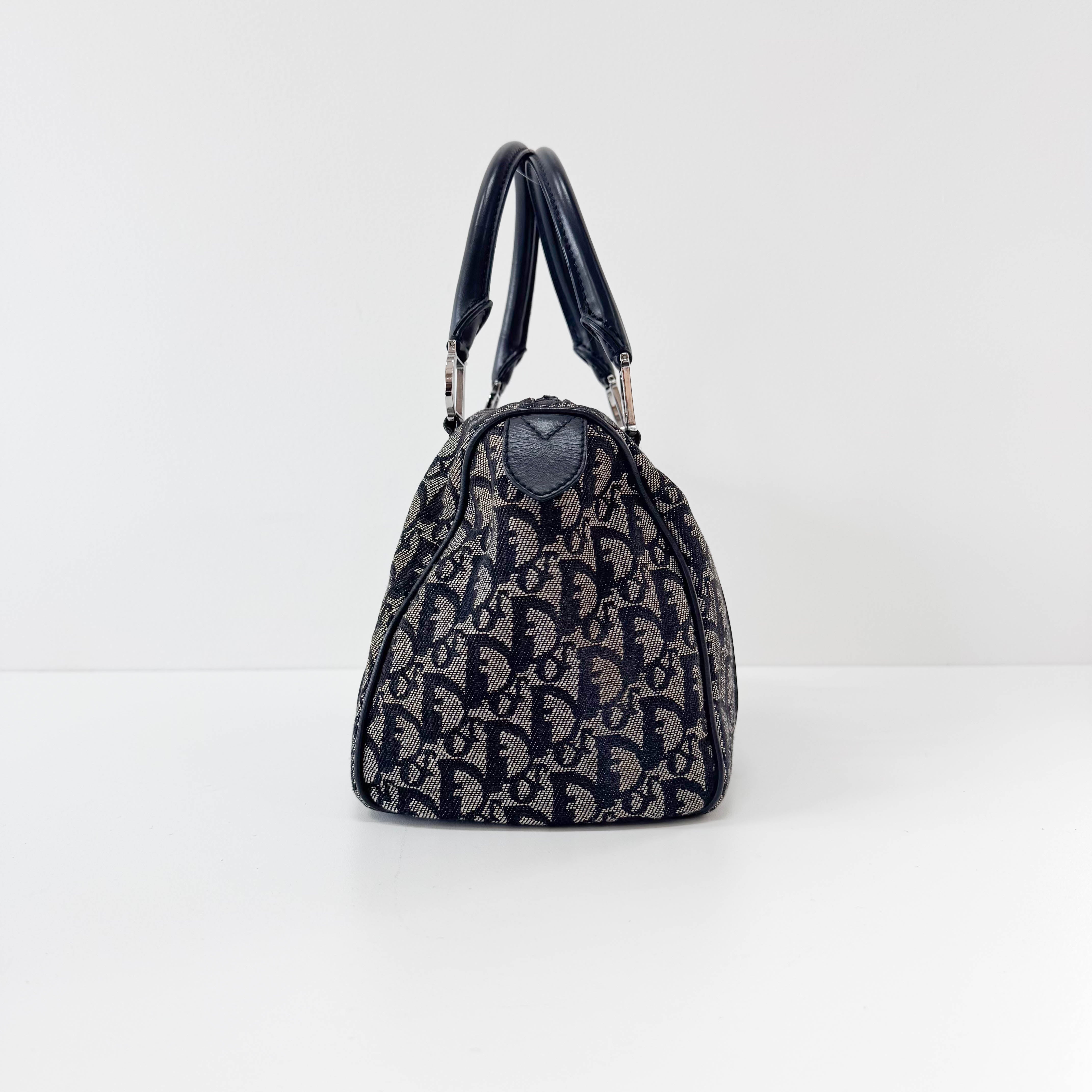 Boston Trotter Navy Oblique Canvas Bag