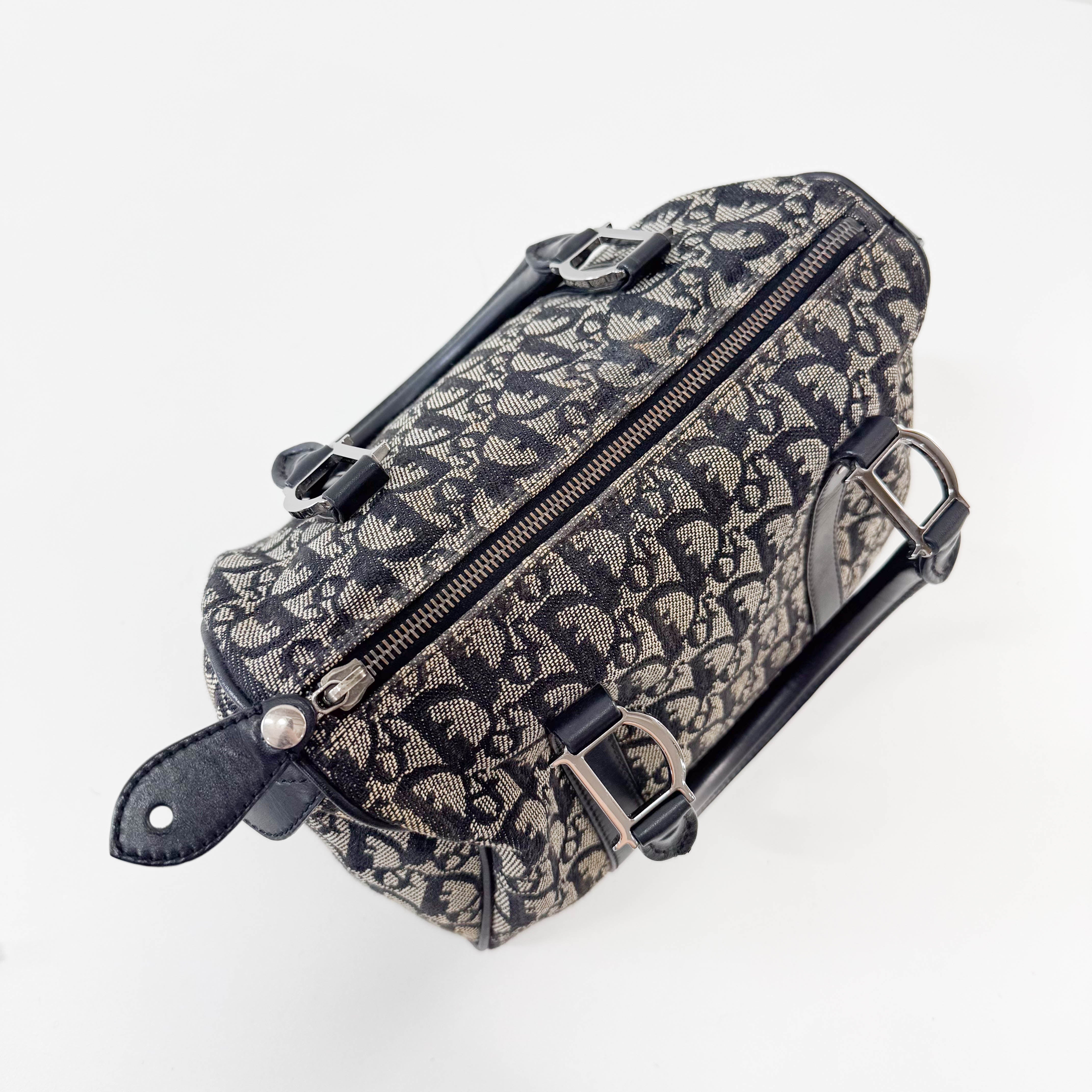 Boston Trotter Navy Oblique Canvas Bag