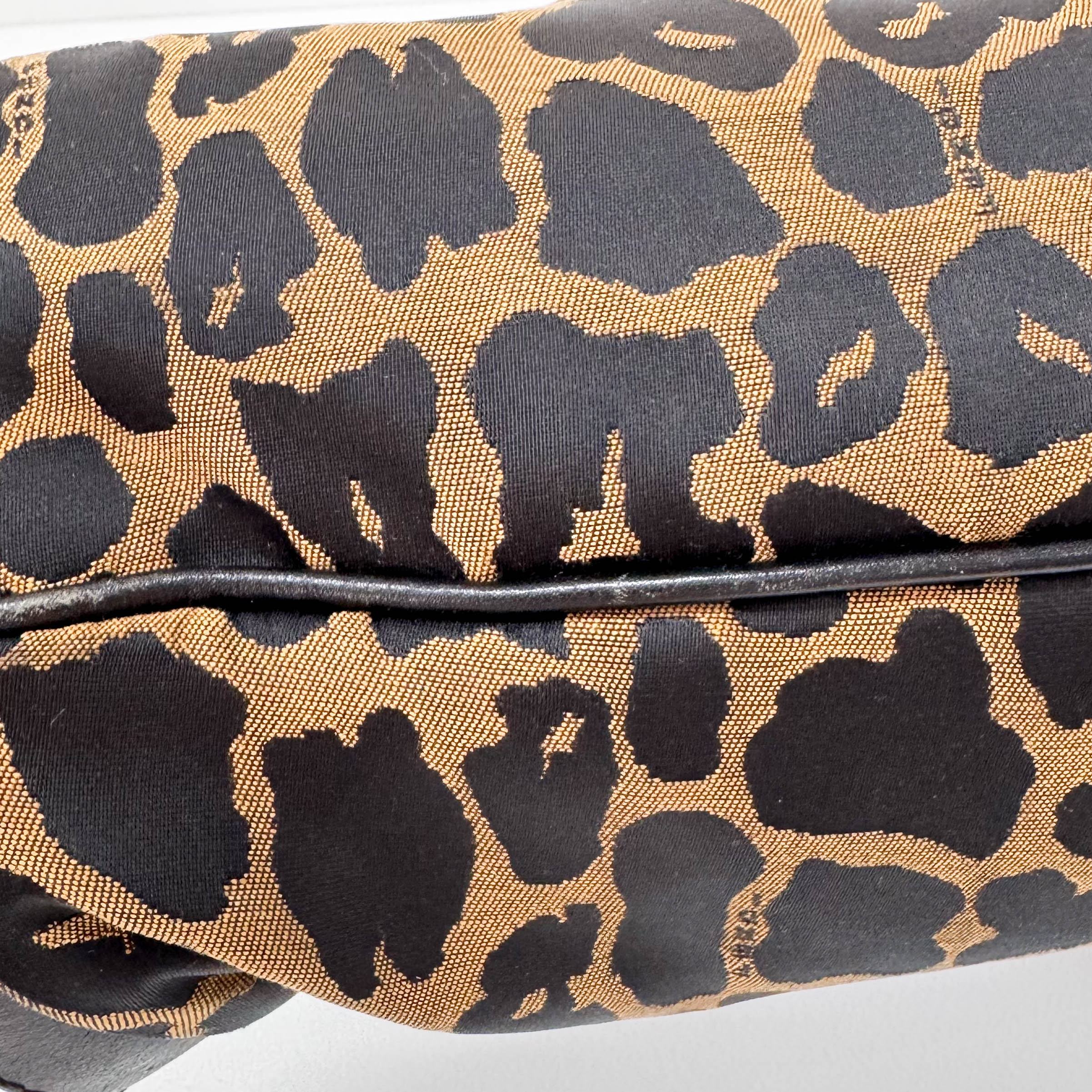 Leopard Print Canvas Shoulder Bag