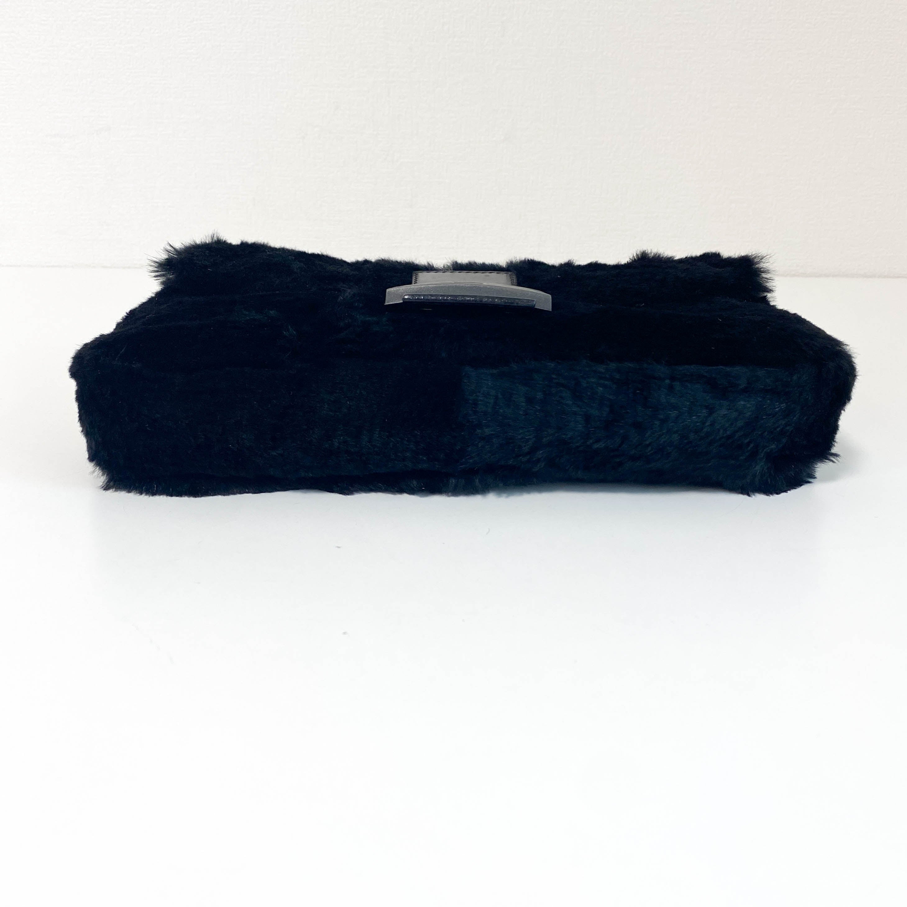 Baguette Black Fur Shoulder Bag