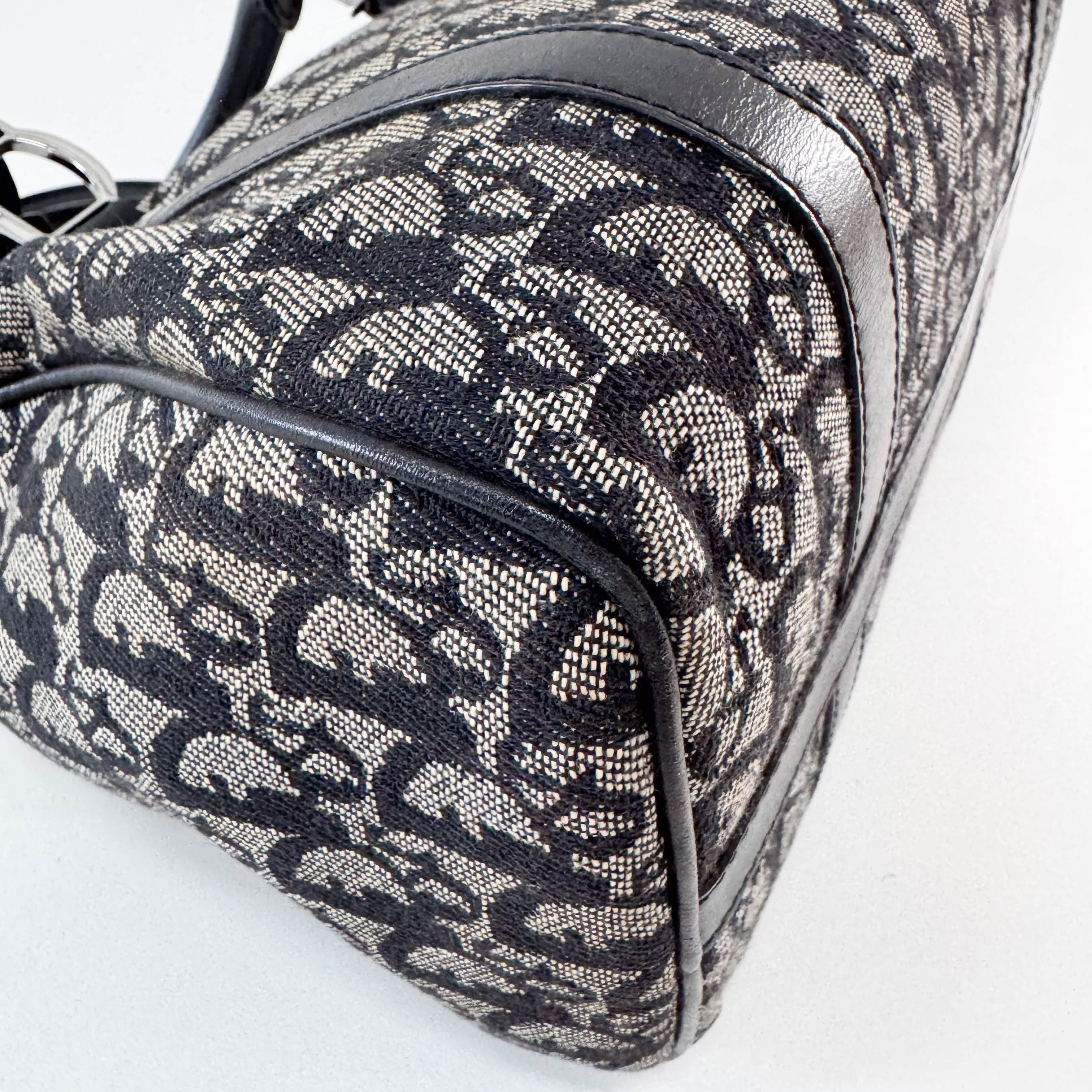 Boston Trotter Navy Oblique Canvas Bag