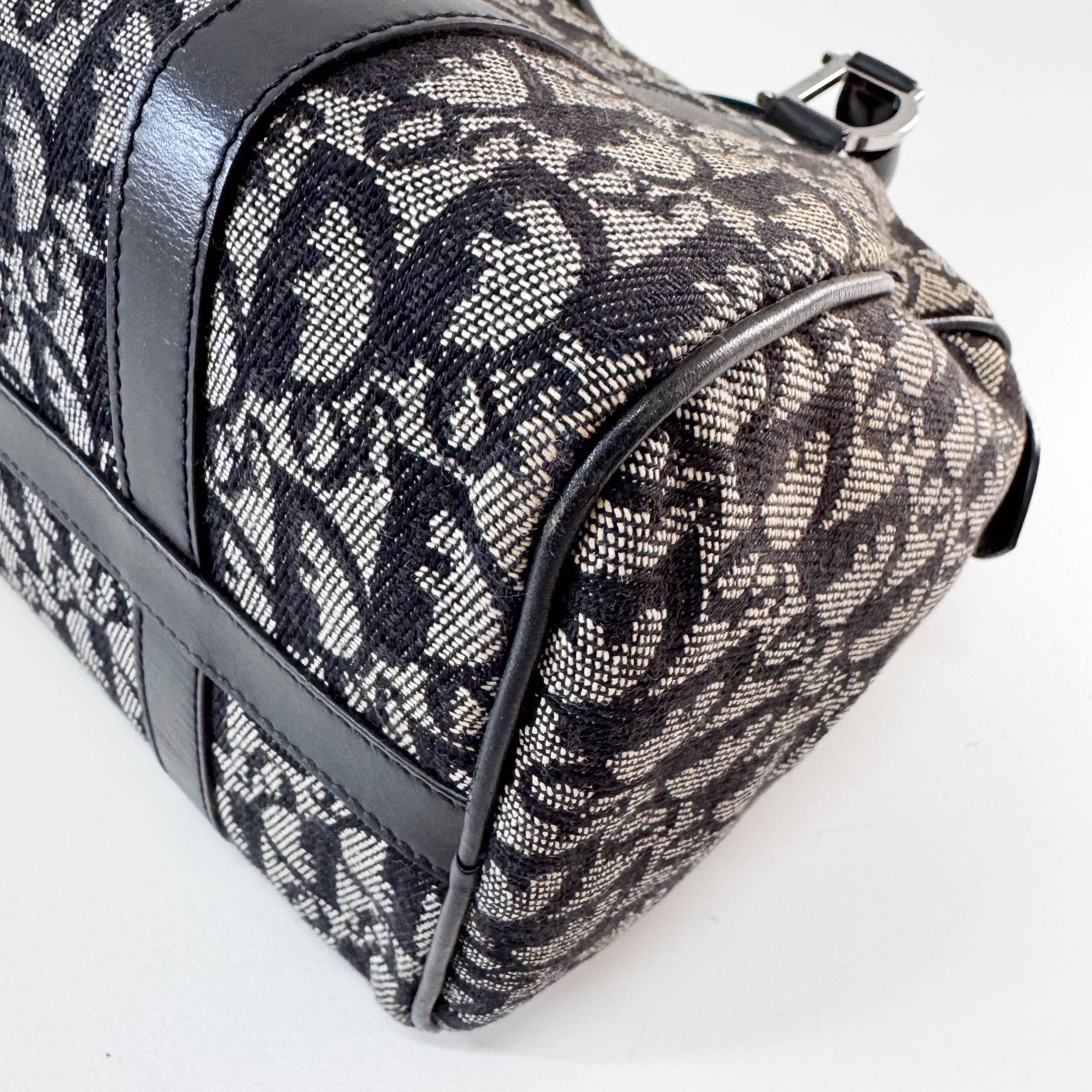 Boston Trotter Navy Oblique Canvas Bag