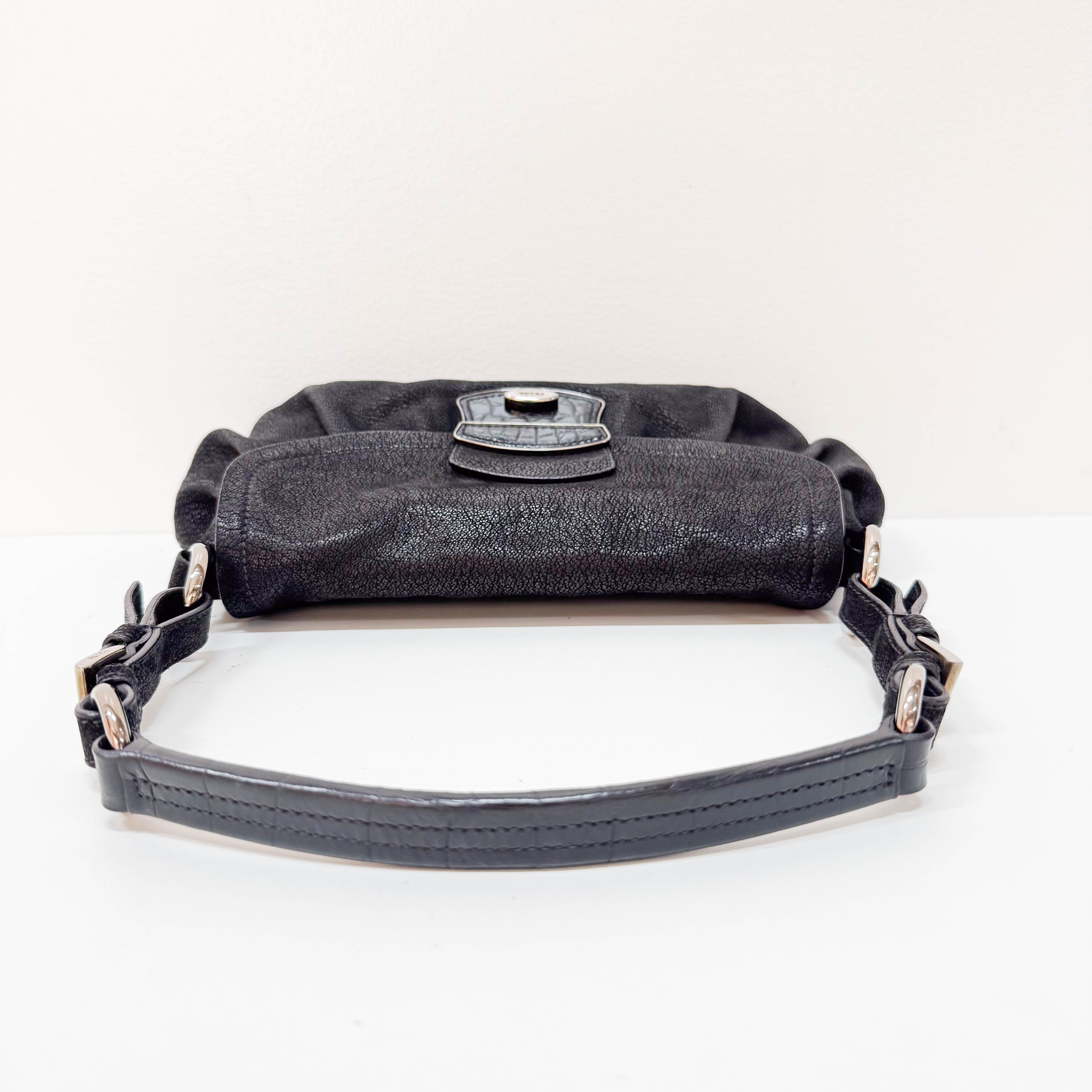 Vintage Black Leather Shoulder Bag