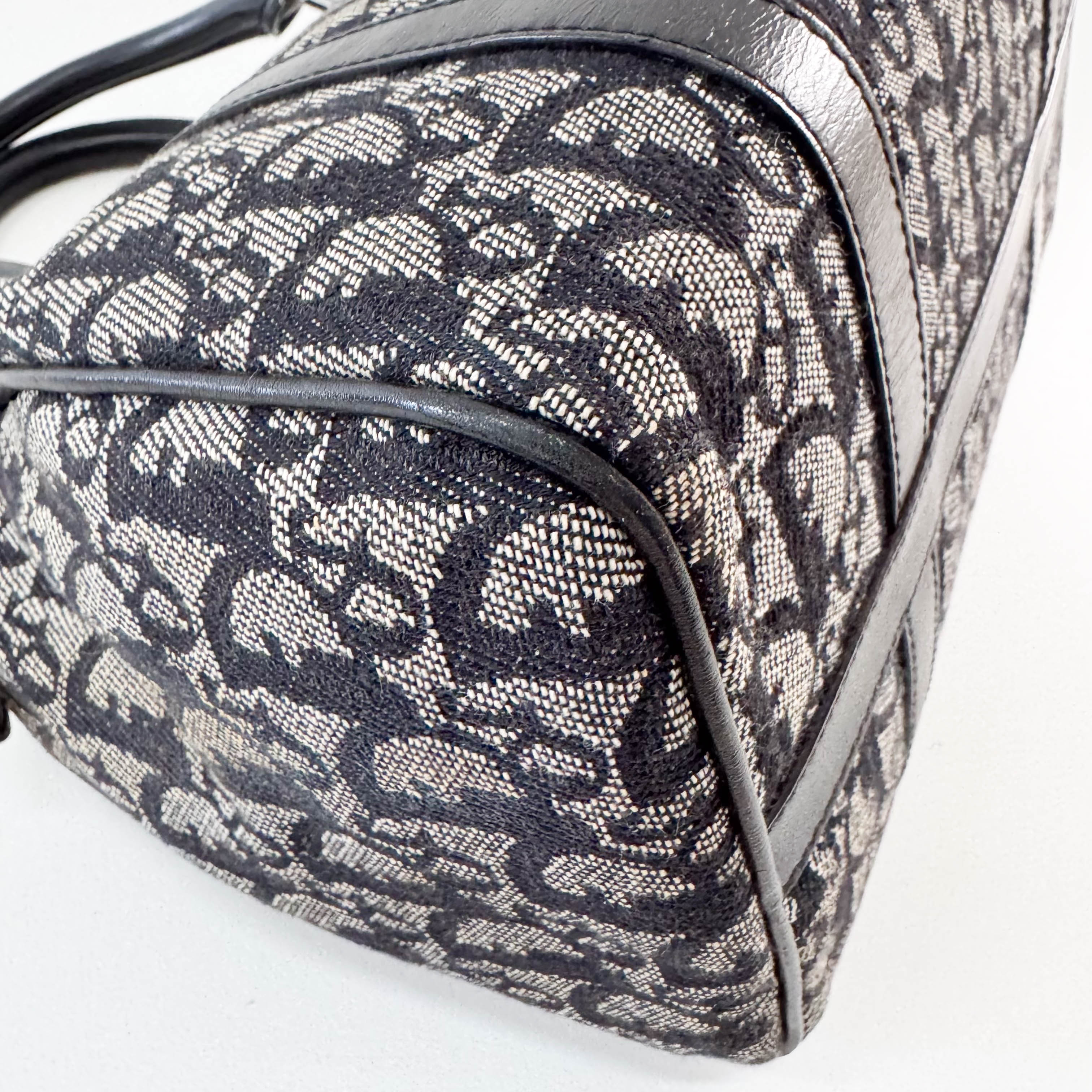 Boston Trotter Navy Oblique Canvas Bag