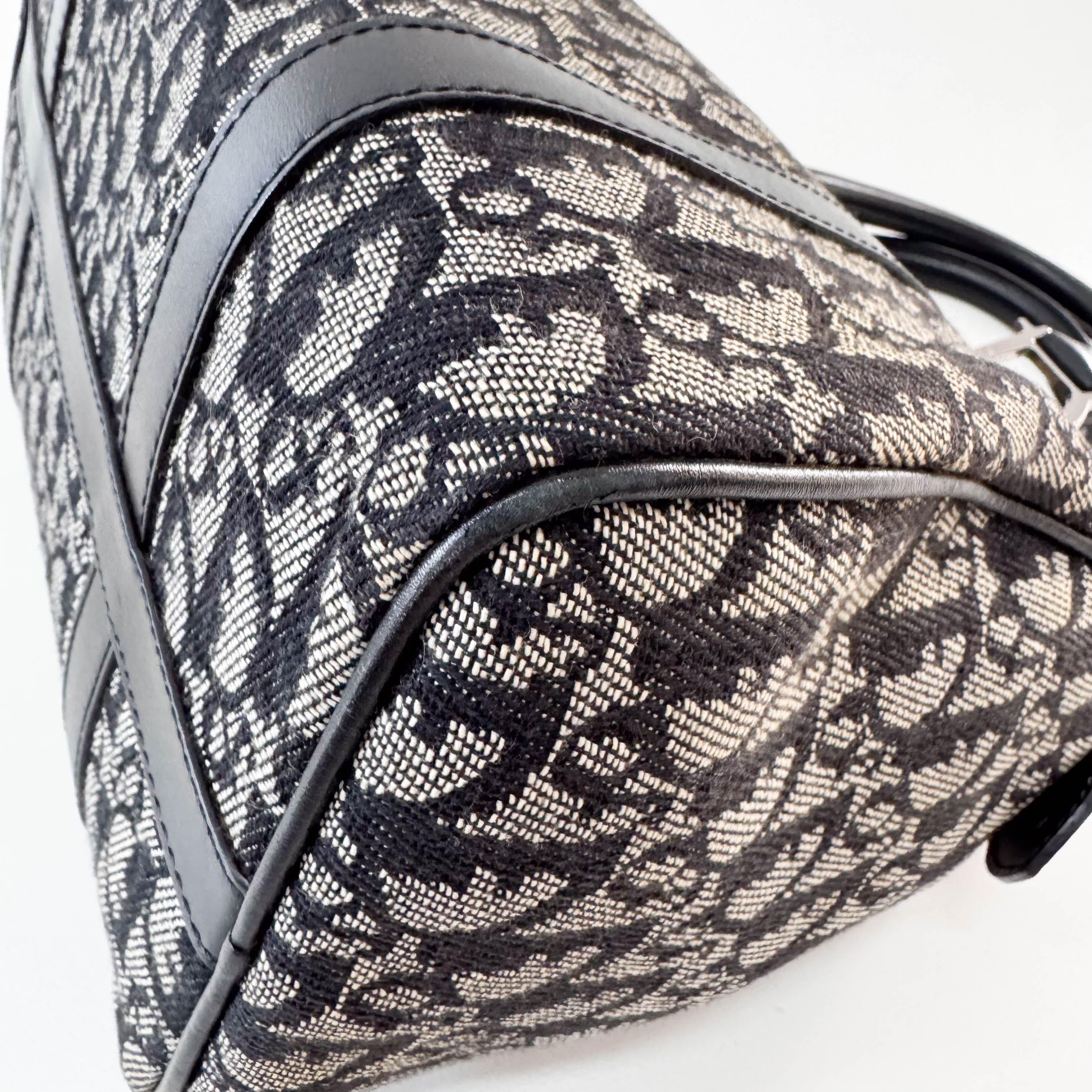 Boston Trotter Navy Oblique Canvas Bag