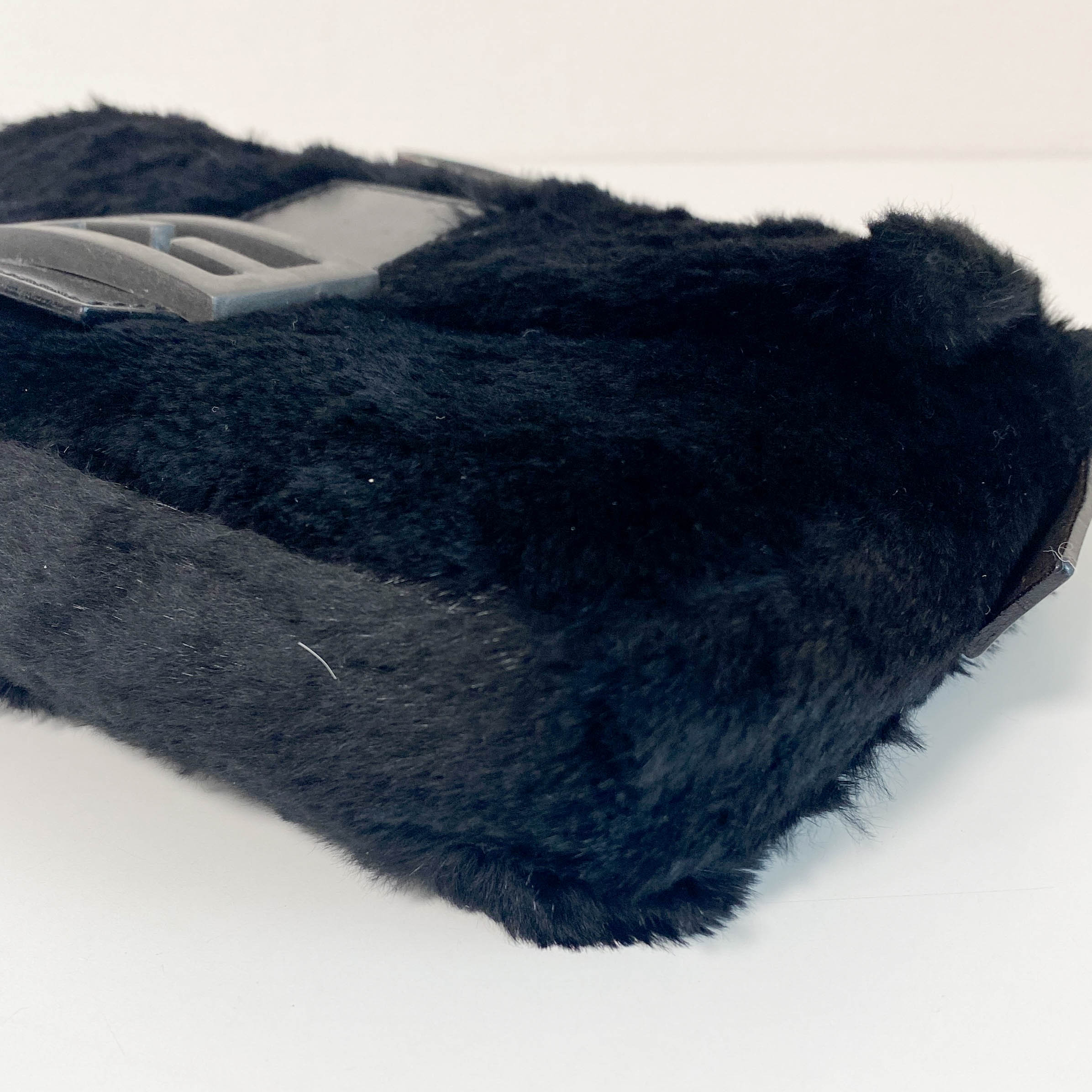 Baguette Black Fur Shoulder Bag